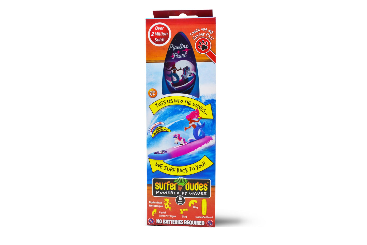 Surfer Dudes Legends & Surfer Pets Wave Powered Mini-Surfer — Pipeline Pearl & Crystal Beach Toy