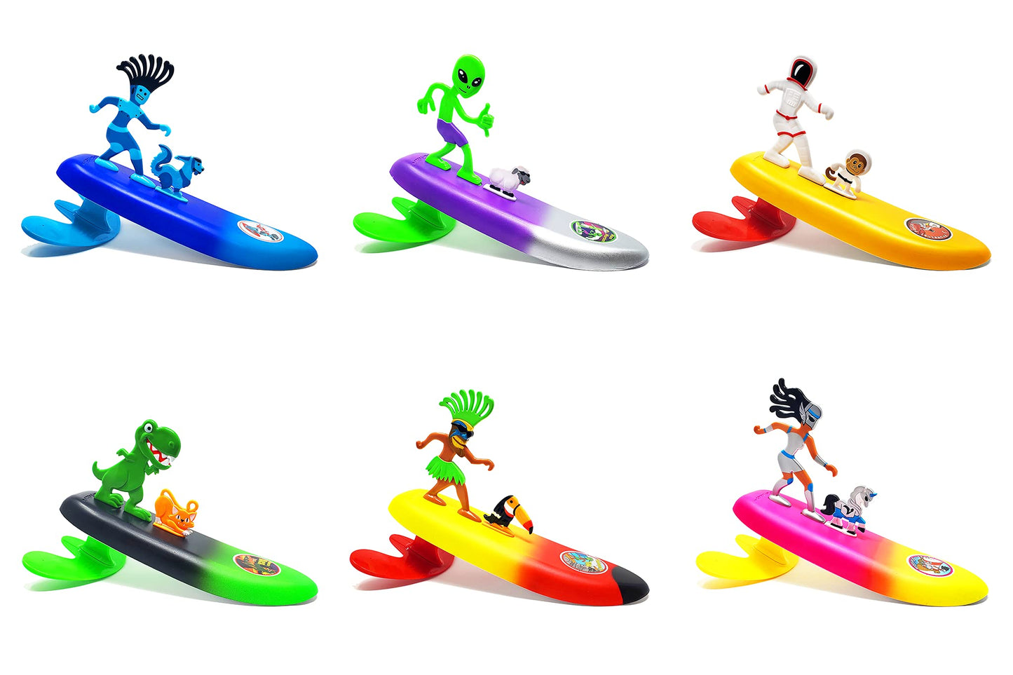 Surfer Dudes Legends & Surfer Pets Wave Powered Mini-Surfer – Teahupo'o Tiki & Toucan Tiki