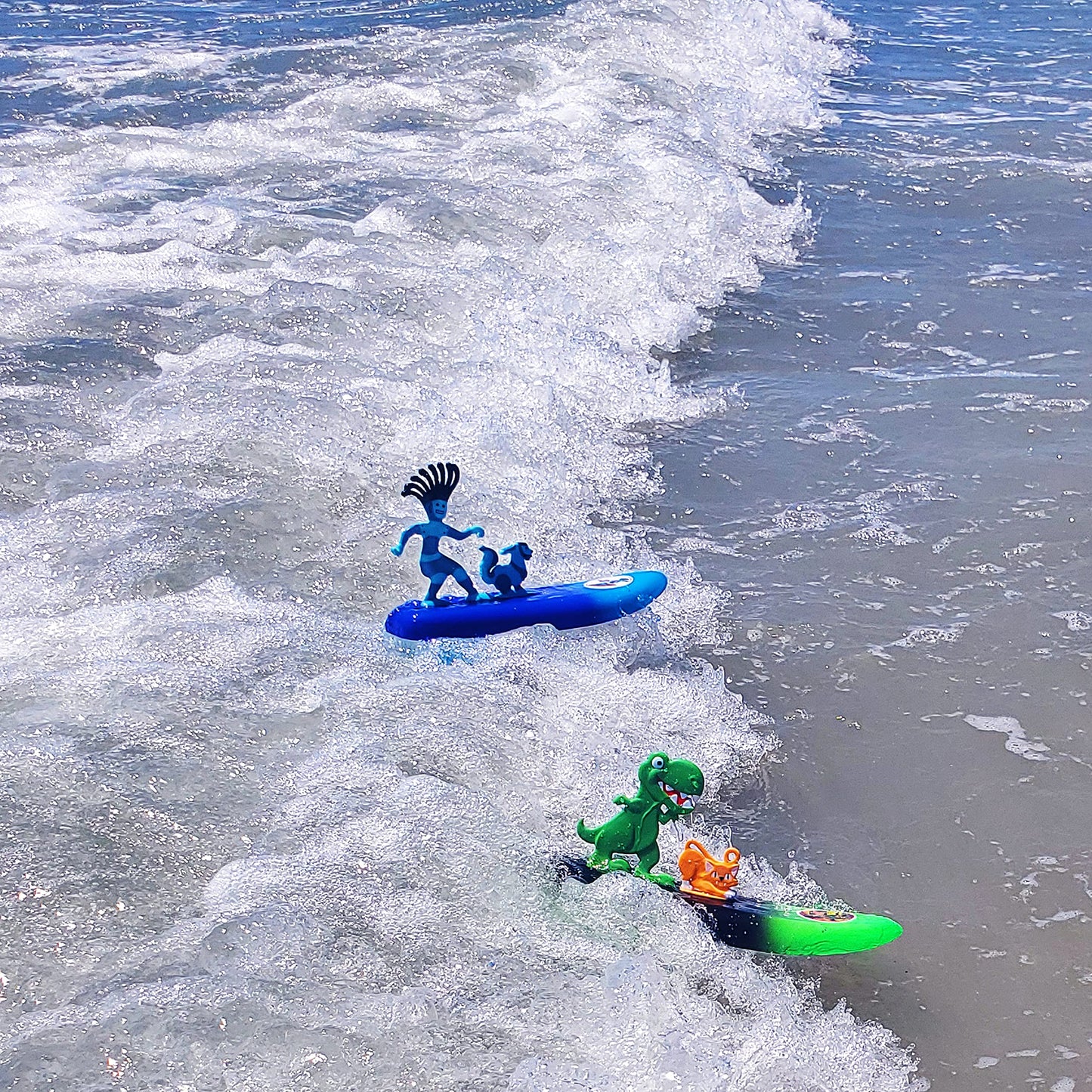 Surfer Dudes Legends & Surfer Pets Wave Powered Mini-Surfer – Rincon Rex & Santa Cruz Beach Toy