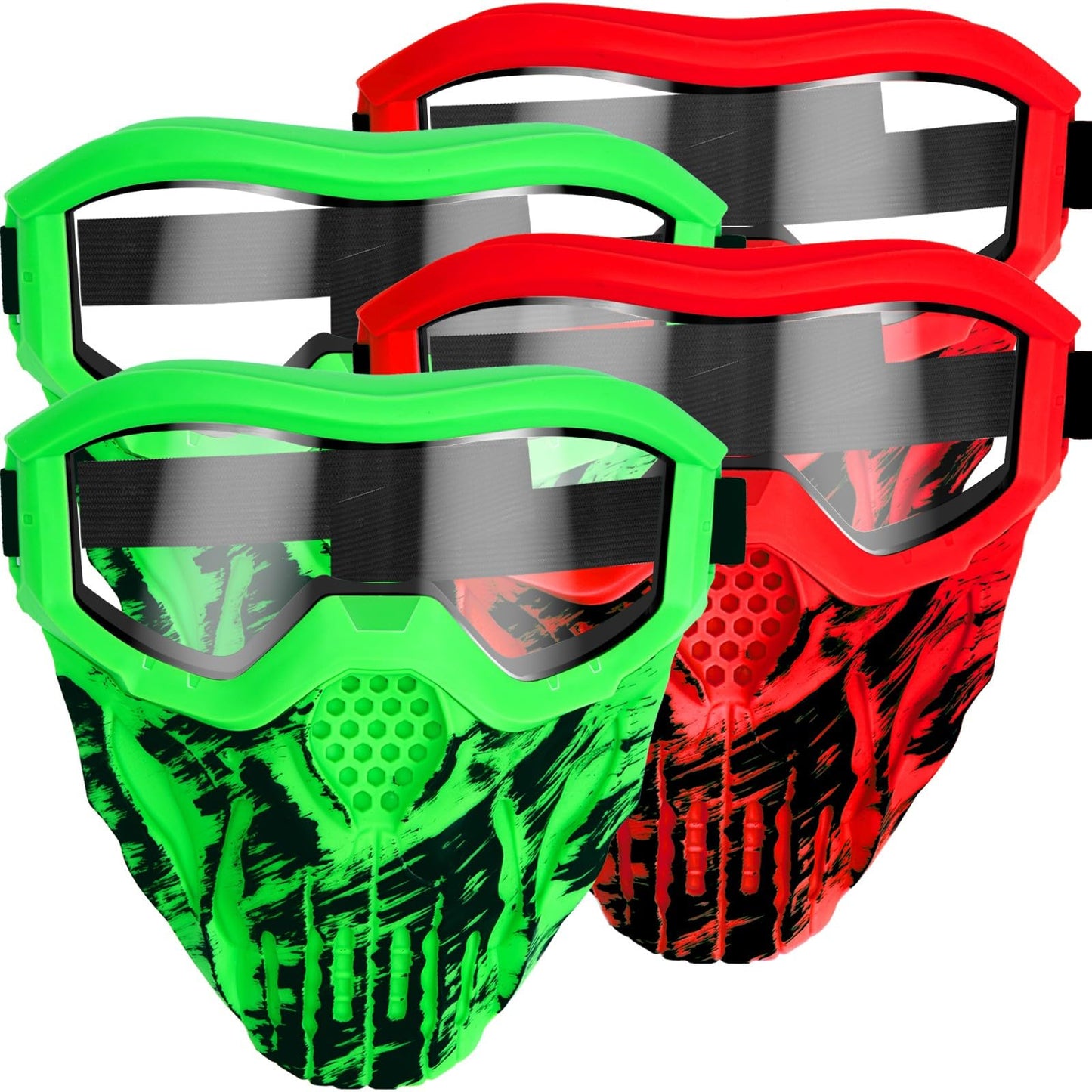 Surper 4-Pack Upgraded Tactical Mask with Goggles for Nerf Rival Blasters