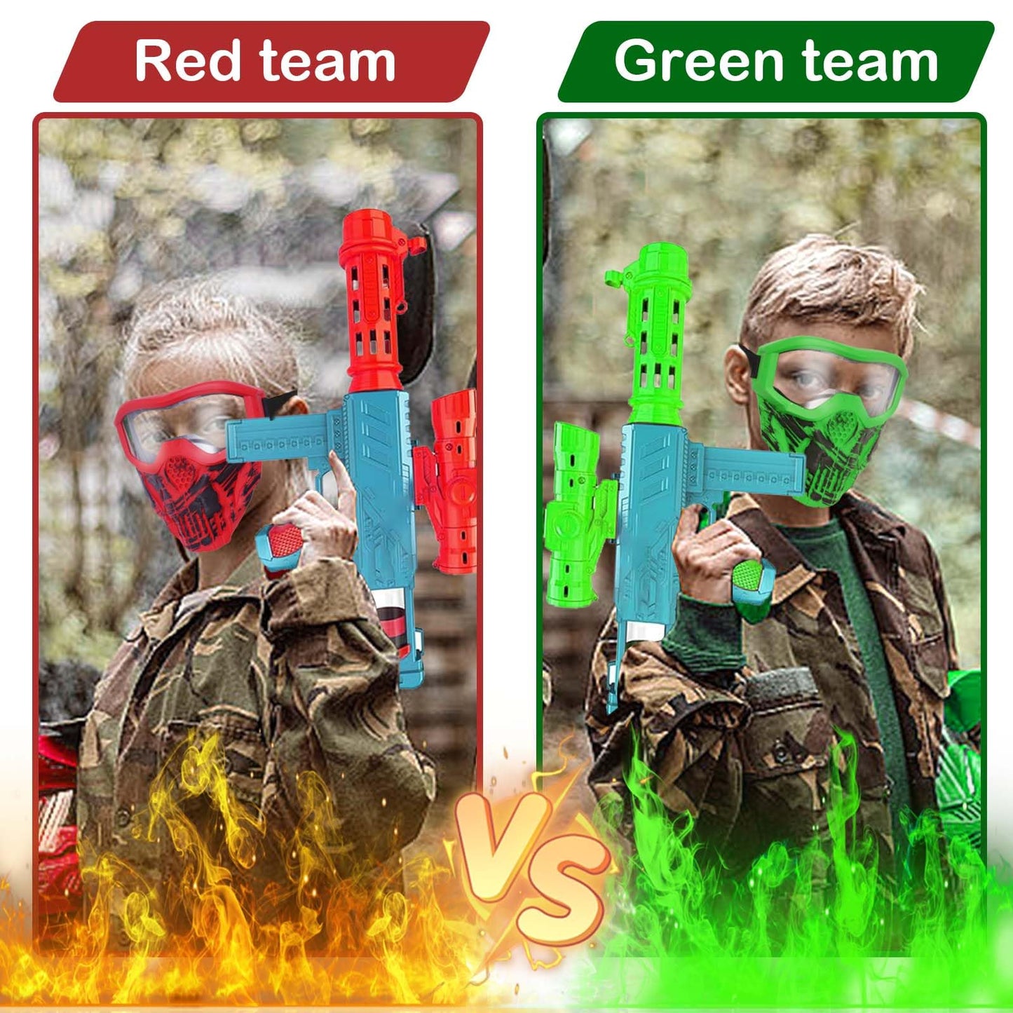 Surper 4-Pack Upgraded Tactical Mask with Goggles for Nerf Rival Blasters