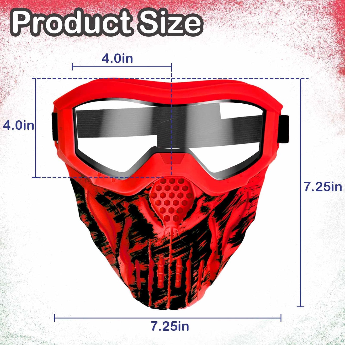 Surper 4-Pack Upgraded Tactical Mask with Goggles for Nerf Rival Blasters