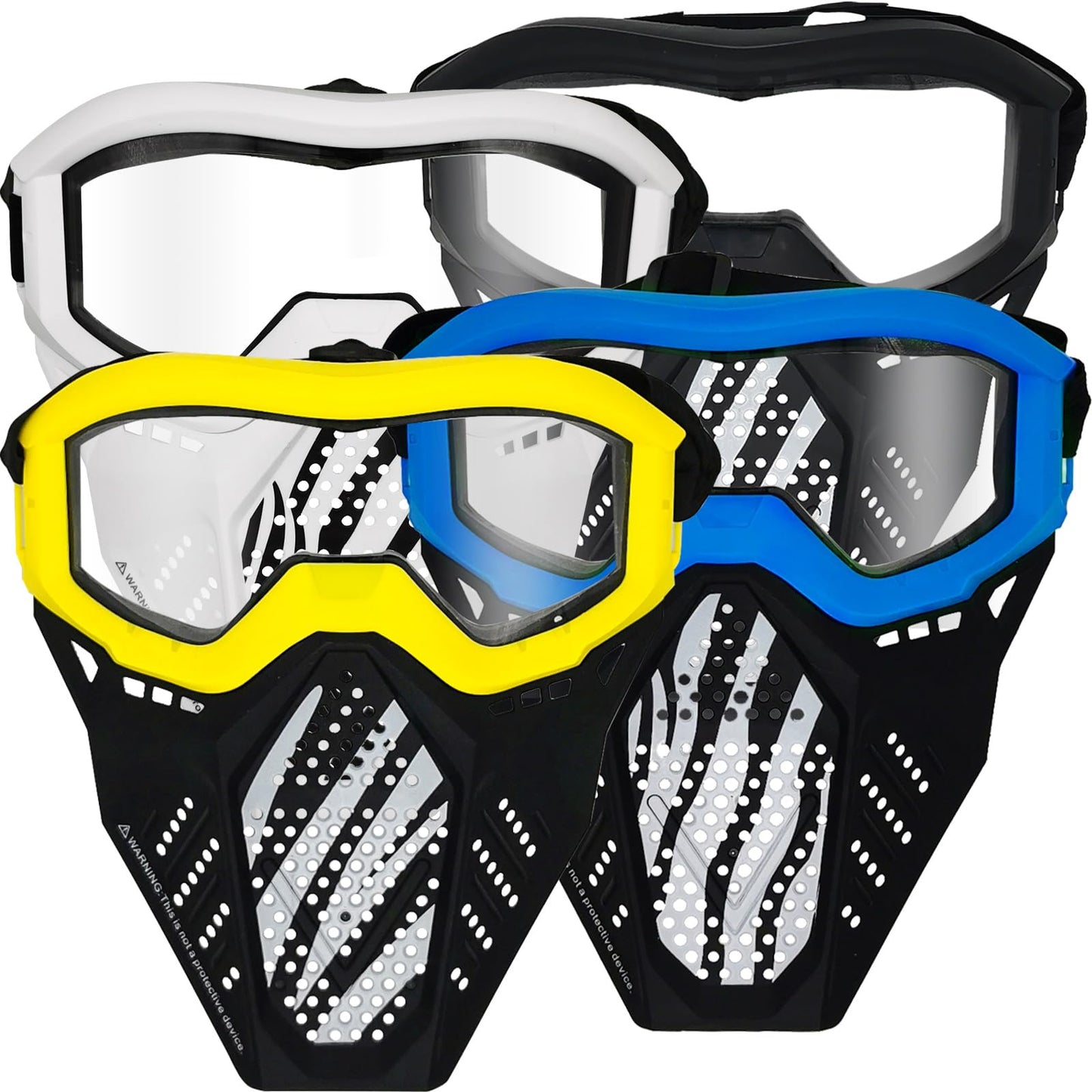 Surper 4 Pack Tactical Mask for Nerf Rival – Blue, Black, White & Yellow