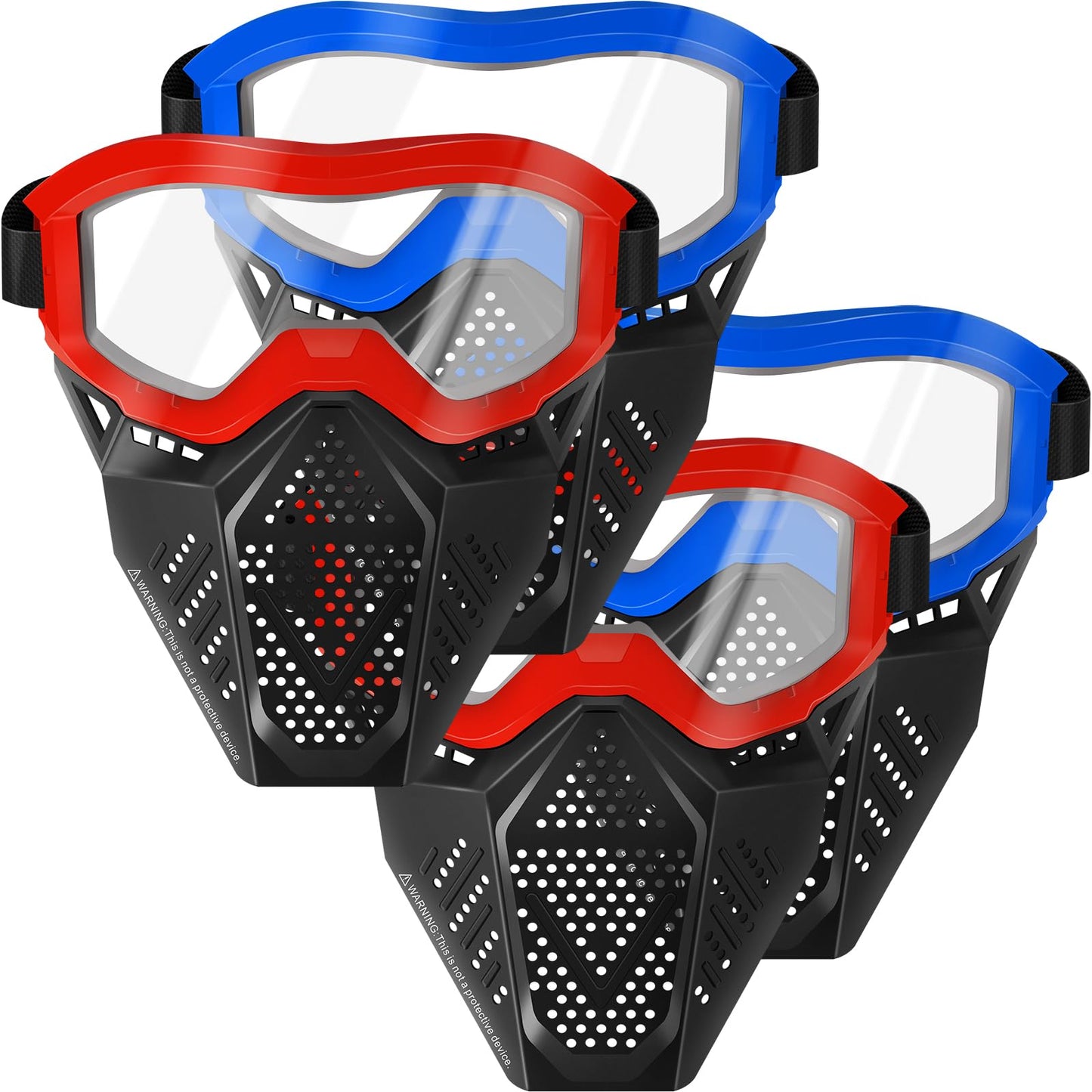 Surper Tactical Mask for Nerf Rival Blasters – 4-Pack (Red & Blue) ABS Shield