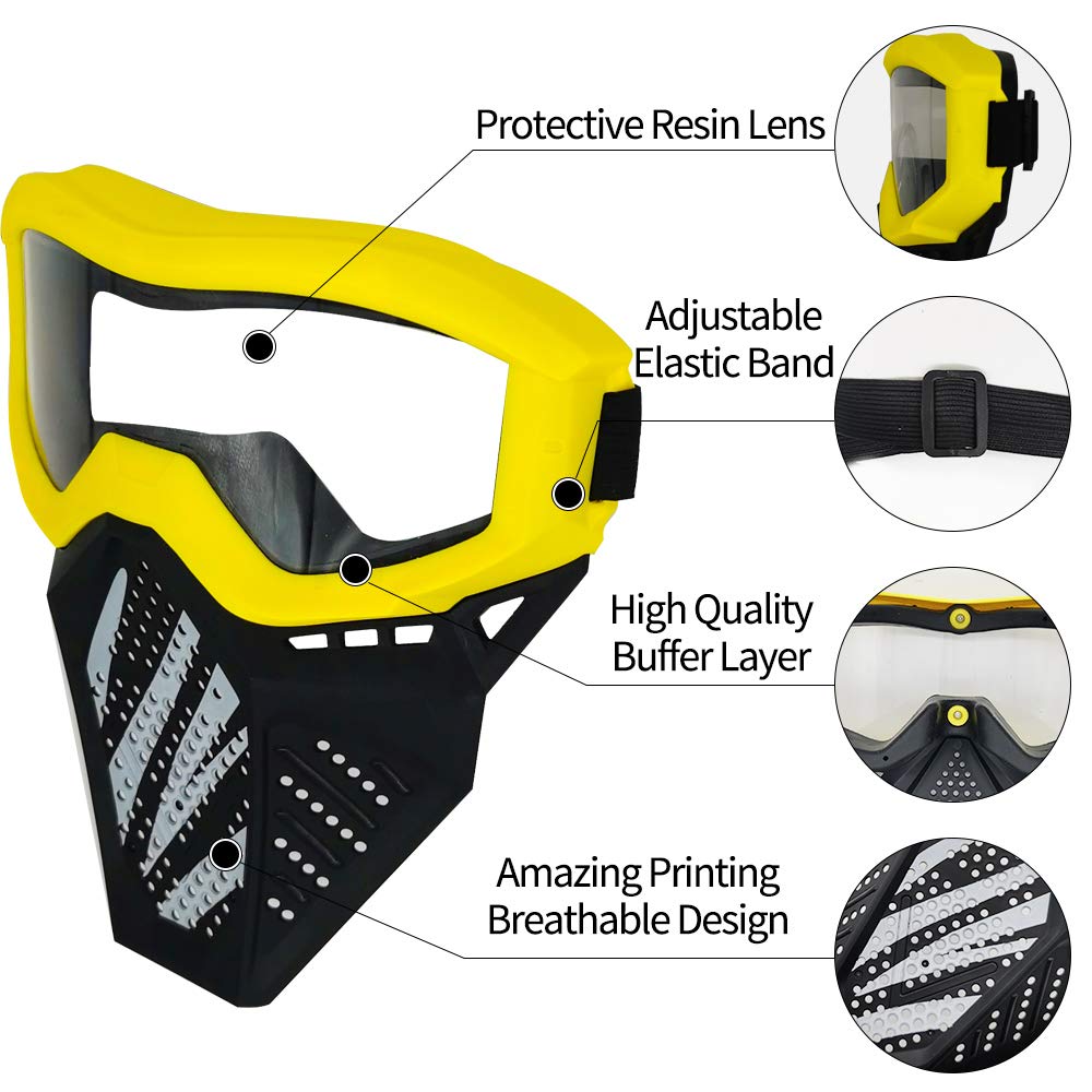 Surper 4 Pack Tactical Mask for Nerf Rival – Blue, Black, White & Yellow