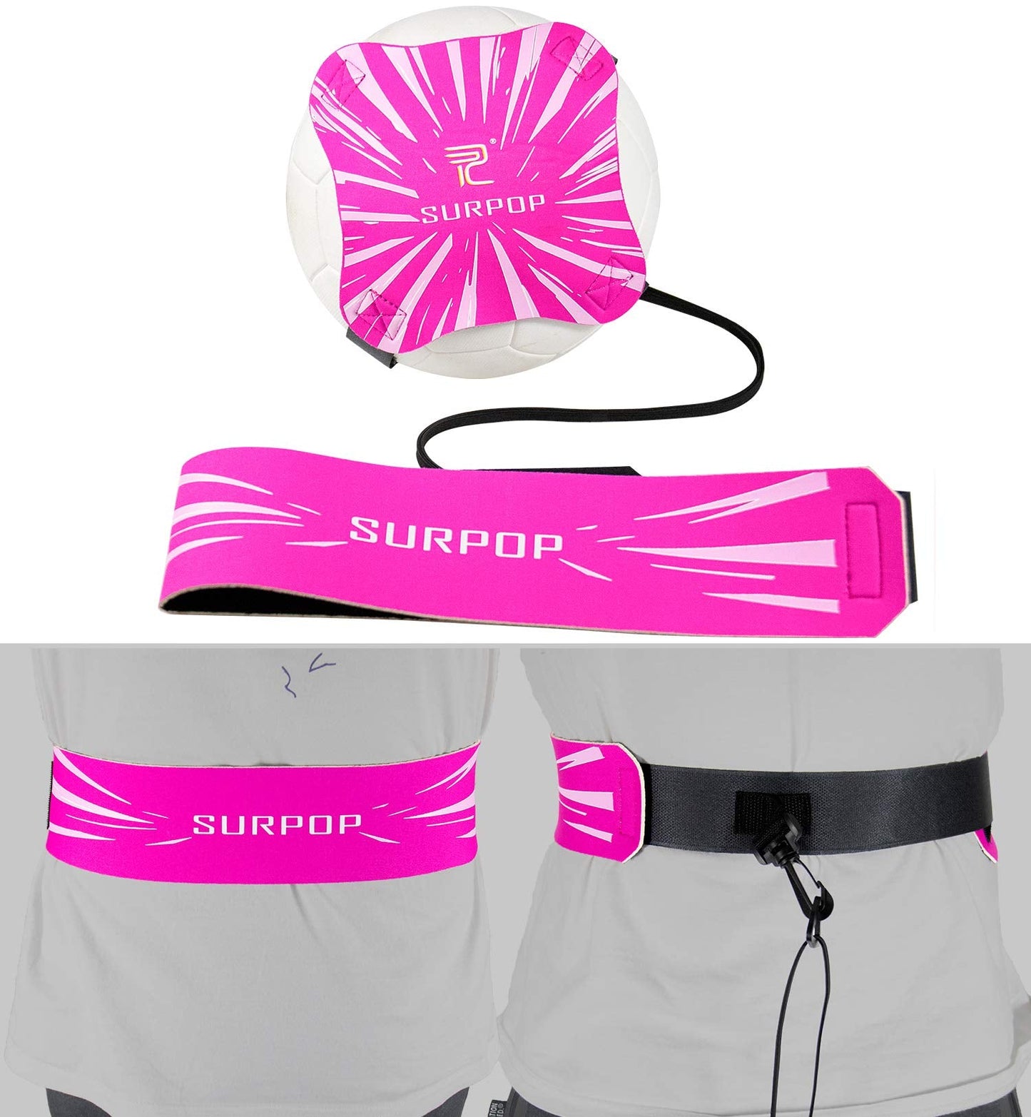 Surpop Solo Trainer for Soccer, Volleyball & Rugby – Adjustable Waist Belt