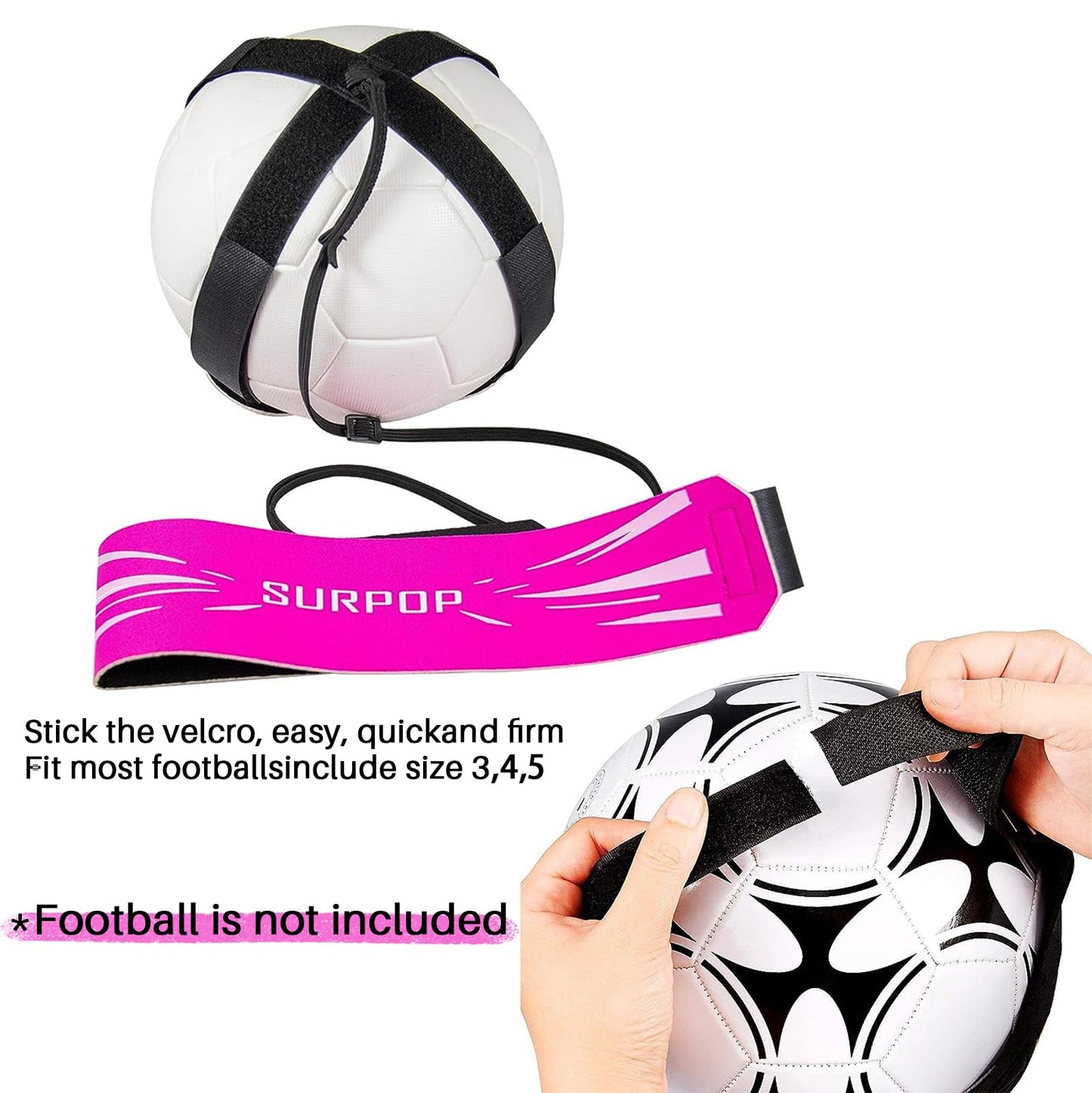 Surpop Solo Trainer for Soccer, Volleyball & Rugby – Adjustable Waist Belt