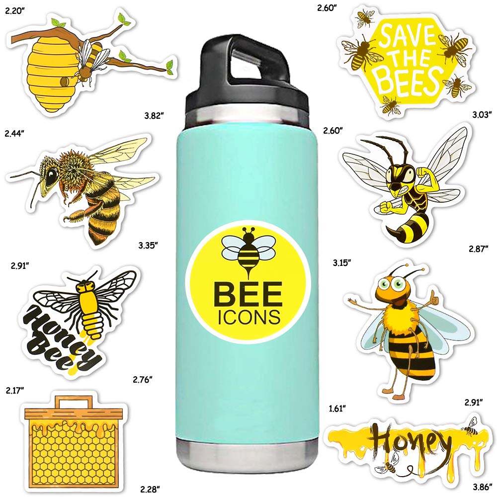 SUSIHI Bee Stickers for Kindle Kids – 50 Pcs Waterproof Cute Bee Stickers for Water Bottles & Scrapbooks