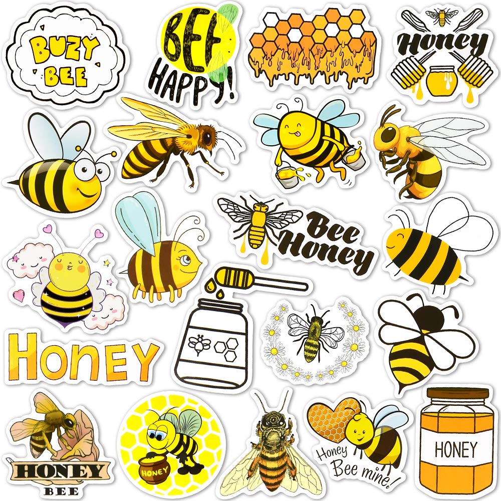 SUSIHI Bee Stickers for Kindle Kids – 50 Pcs Waterproof Cute Bee Stickers for Water Bottles & Scrapbooks