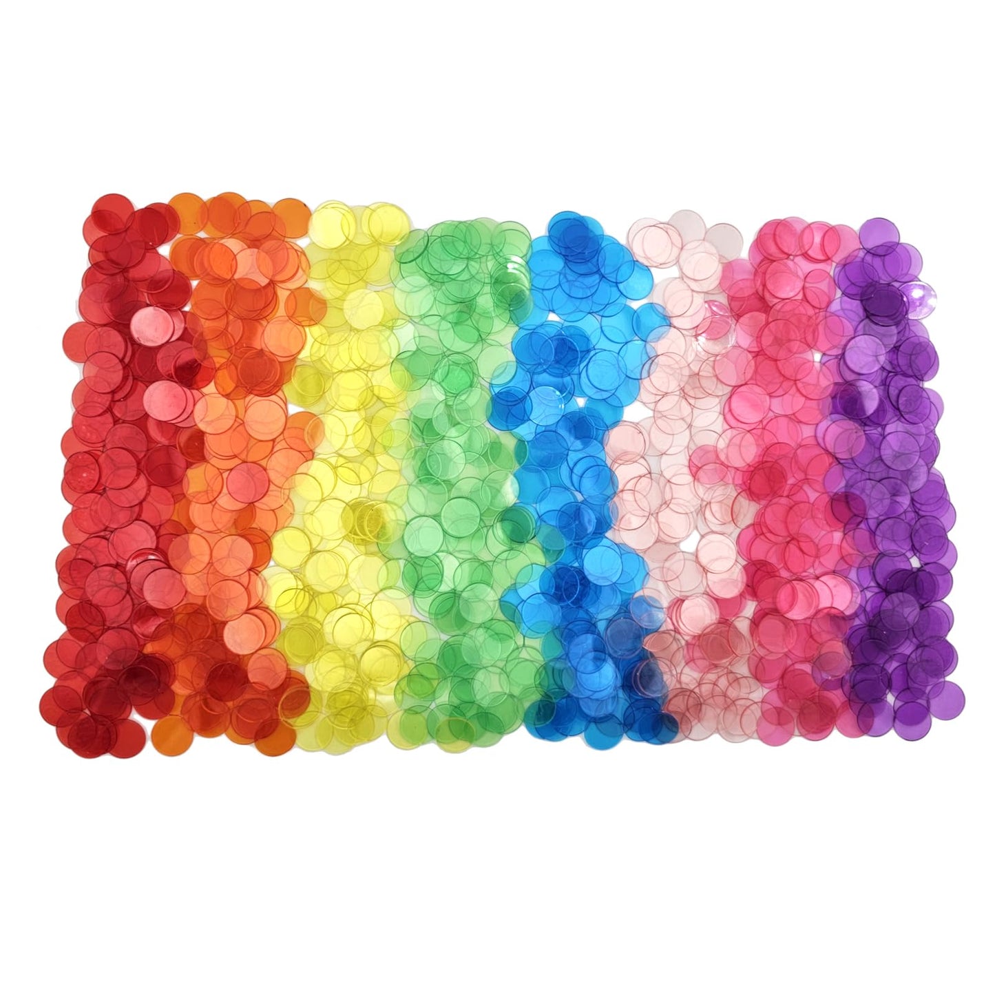 SUTIMSHE 1000 Pcs Transparent Bingo Chips - 3/4 Inch, 8-Color Markers for Bingo, Math Counters & Classroom