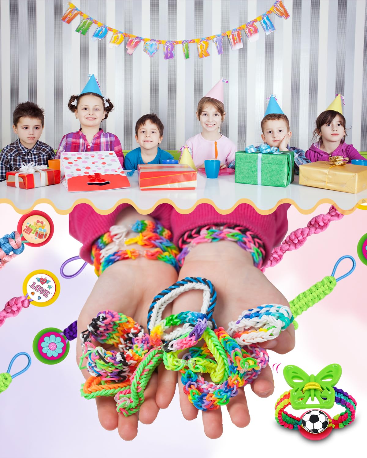 Suu66 Friendship Bracelet Making Kit for Kids 6-12 – DIY Craft Kit for Bracelets, Headbands & Keychains (Yellow)