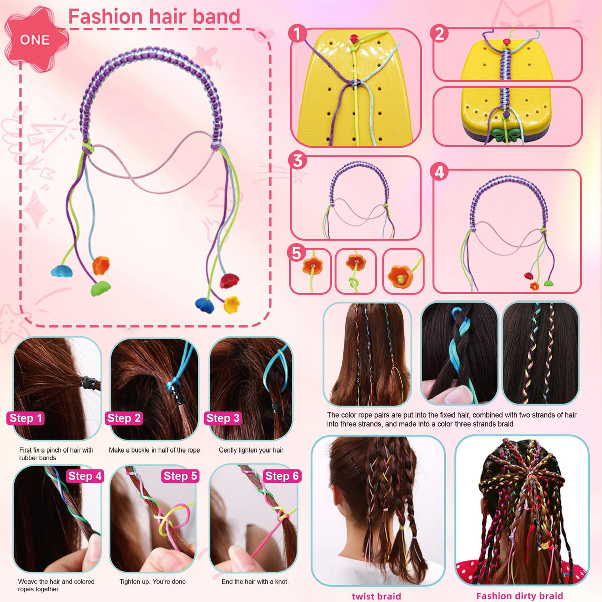 Suu66 Friendship Bracelet Making Kit for Kids 6-12 – DIY Craft Kit for Bracelets, Headbands & Keychains (Yellow)