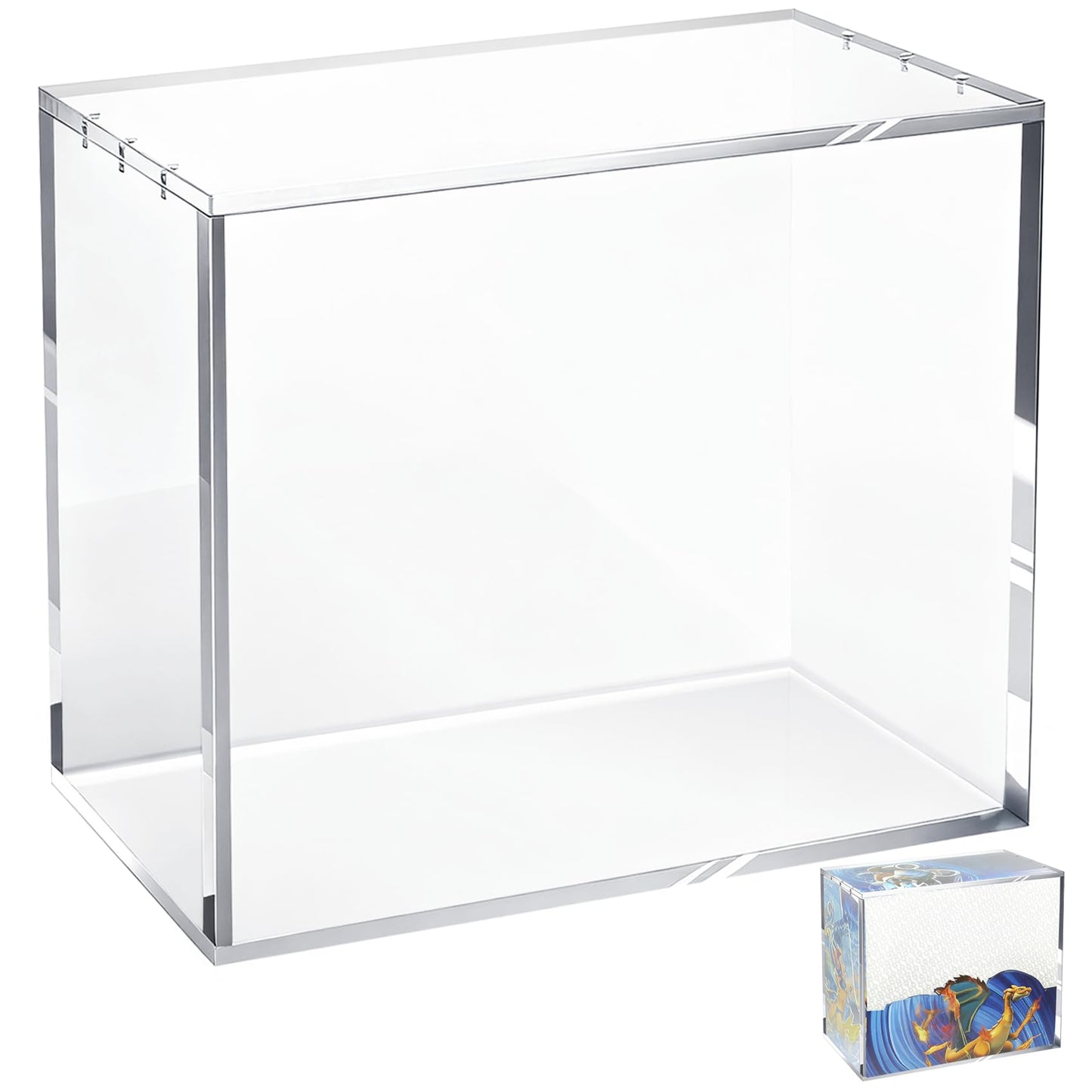 SUVQWJT Upgrade PKMN Booster Box Case – 5mm Clear Acrylic, Magnetic Lid, Dust Protection