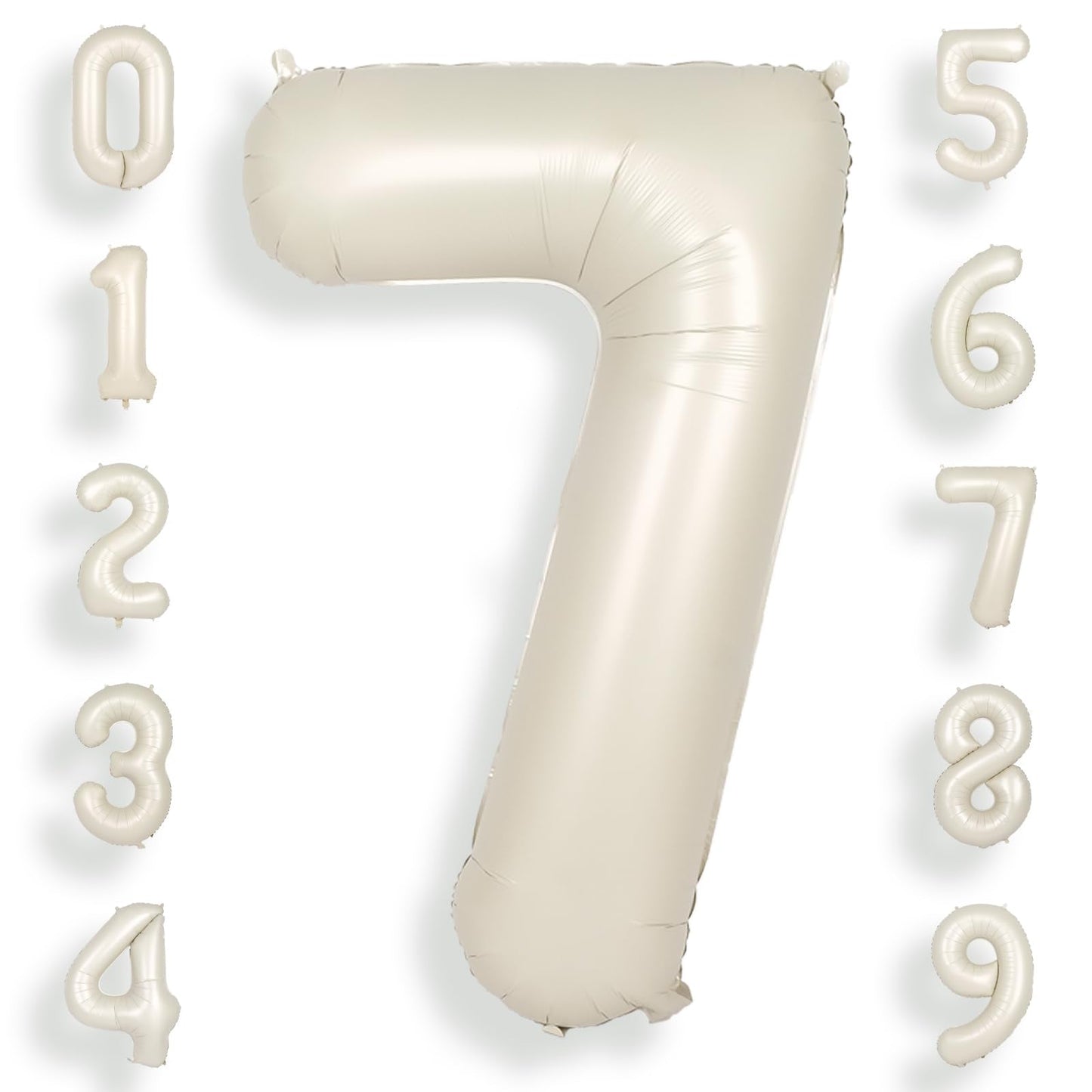 SUWEN 40-Inch Cream White Number 7 Foil Balloon – Jumbo Mylar Birthday Party Decoration