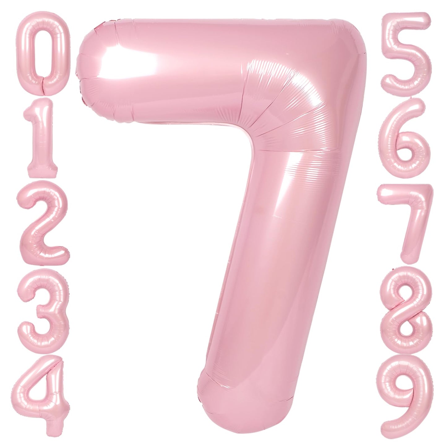SUWEN 40-Inch Pink Number 7 Mylar Balloon | Jumbo Birthday Party Decoration