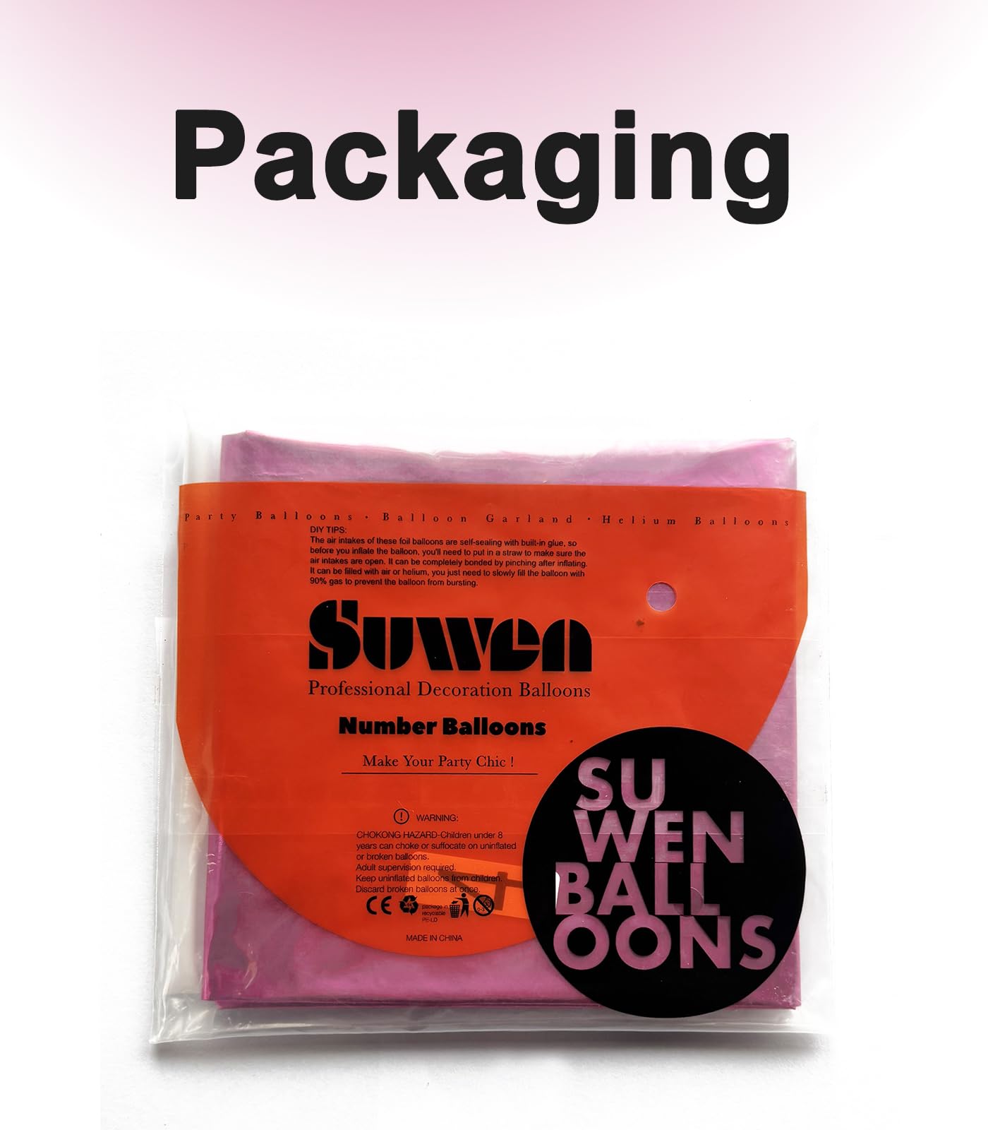 SUWEN 40-Inch Pink Number 7 Mylar Balloon | Jumbo Birthday Party Decoration