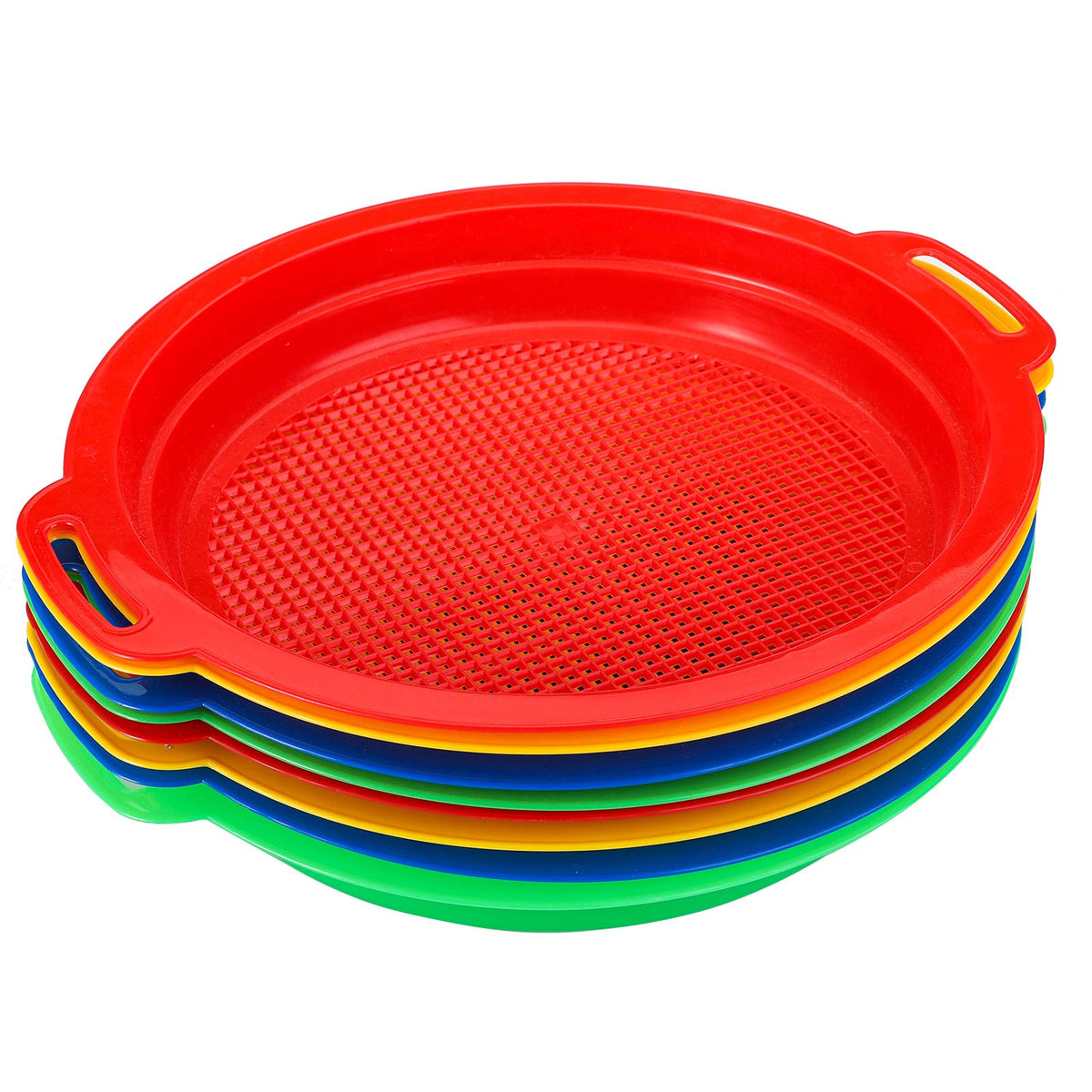 Suwimut 8 Pack Sand Sifter Sieves for Kids – Beach Toys & Treasure Hunting (9.75 x 8.75 in)