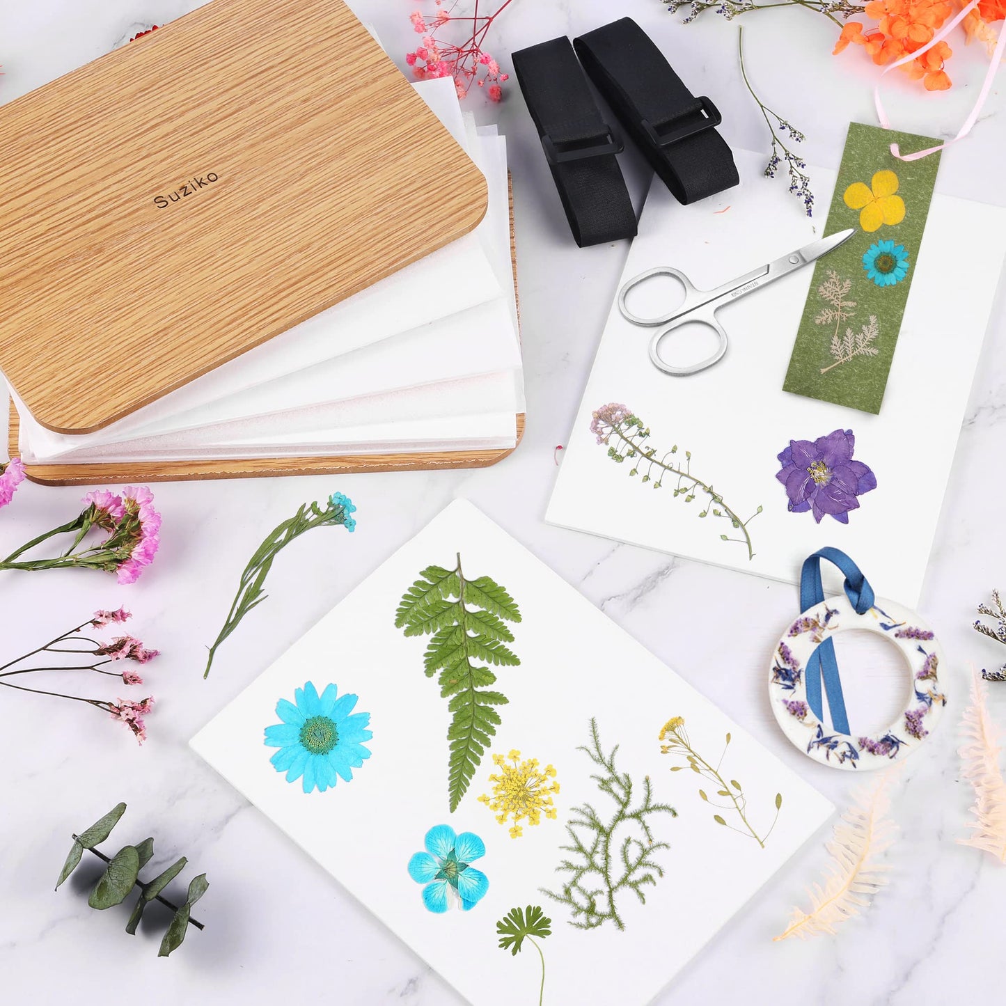 Suziko Professional Flower Press Kit – 6 Layers, 6.3 x 8.3 in, Portable & Beginner-Friendly