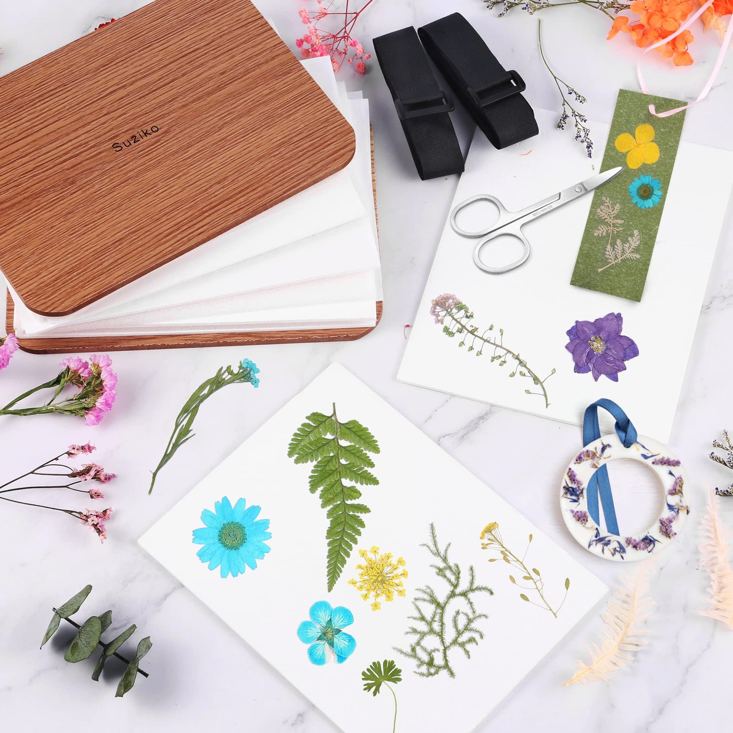 Suziko Professional Flower Press Kit — 6-Layer 6.3 x 8.3 in Brown