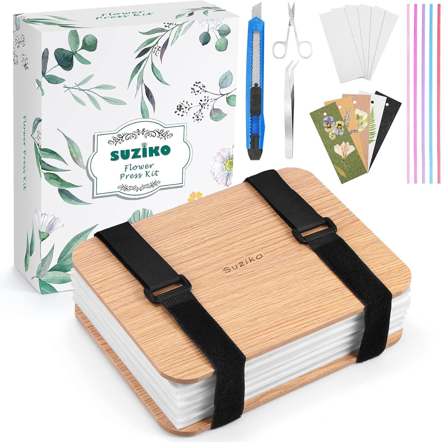 Suziko Professional Flower Press Kit – 6 Layers, 6.3 x 8.3 in, Portable & Beginner-Friendly