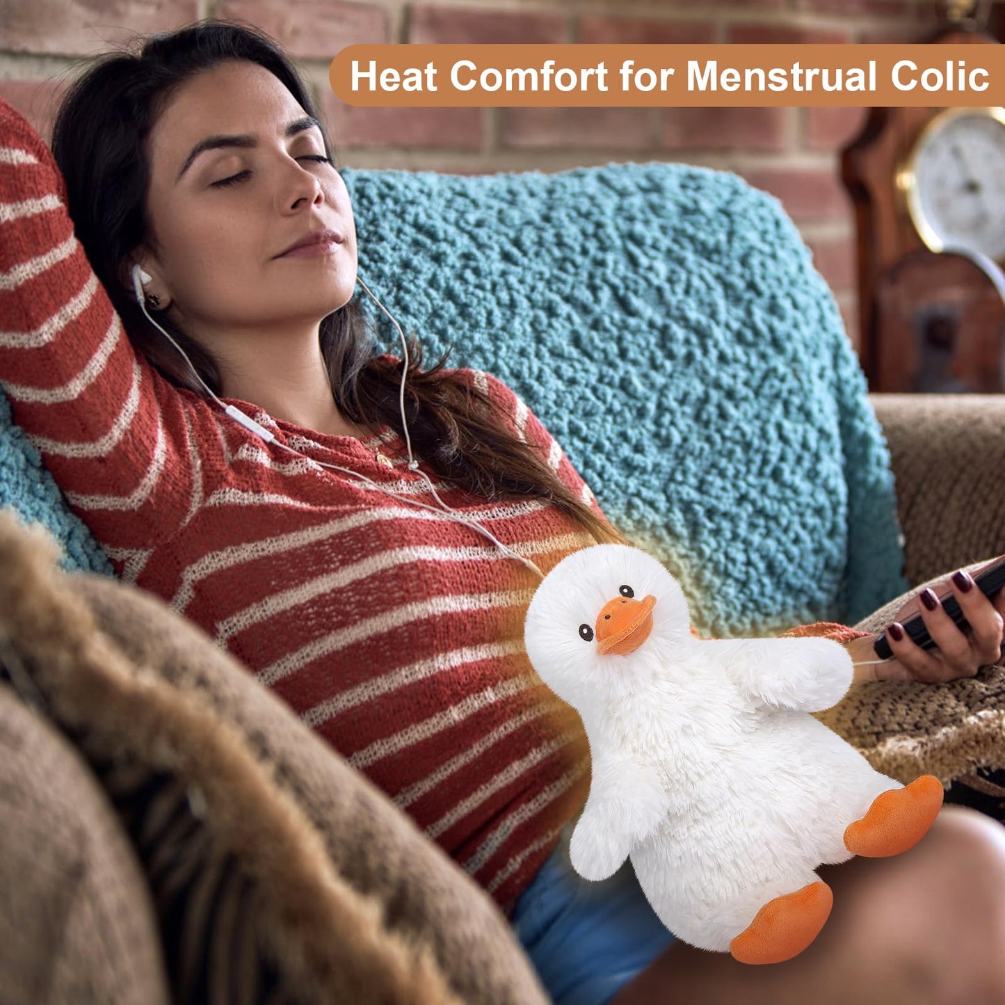 SuzziPals Coolable & Heatable Duck Plush – Microwaveable Heating Pad for Stress Relief