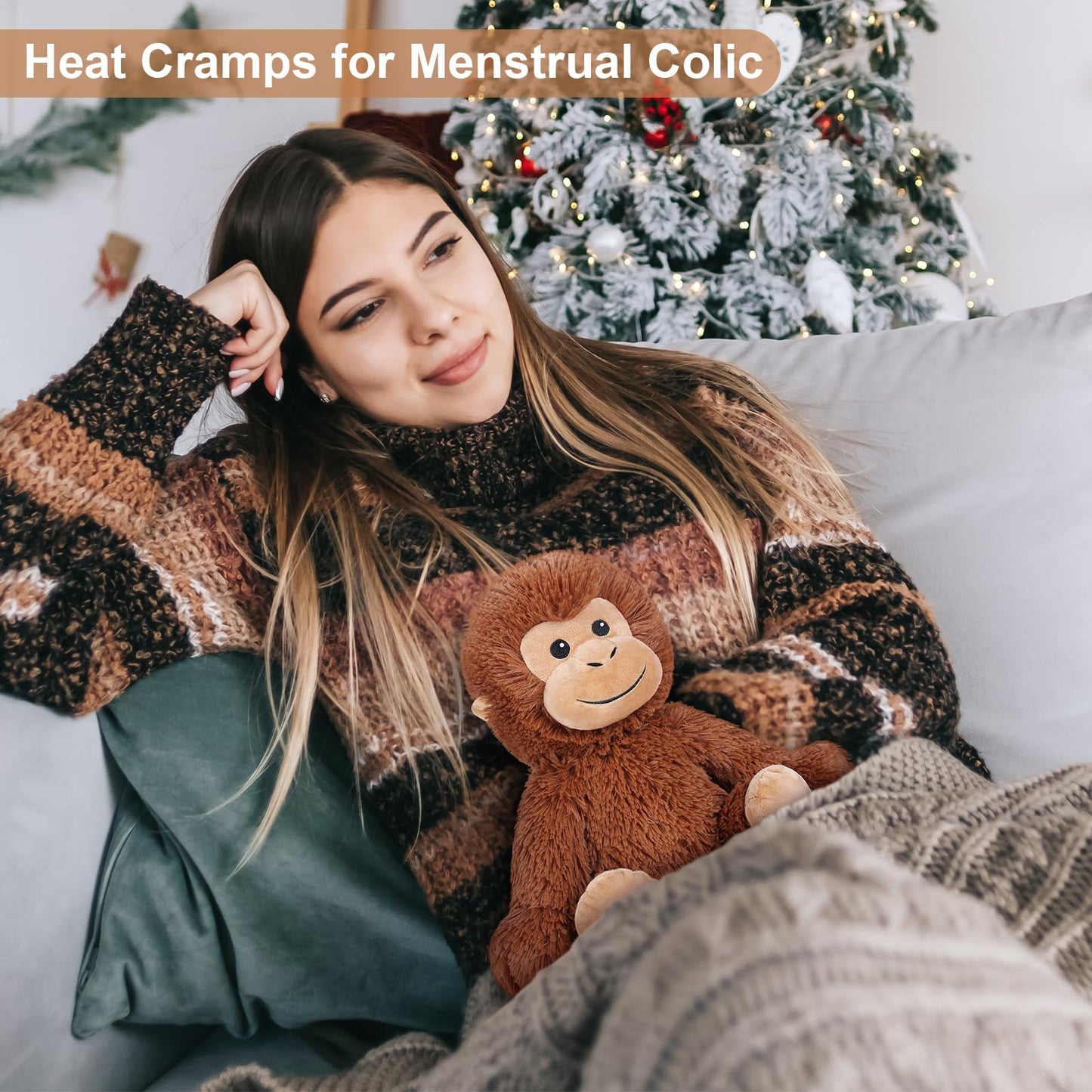 SuzziPals Heatable & Coolable Monkey Plush — Lavender Scented Heating Pad Toy