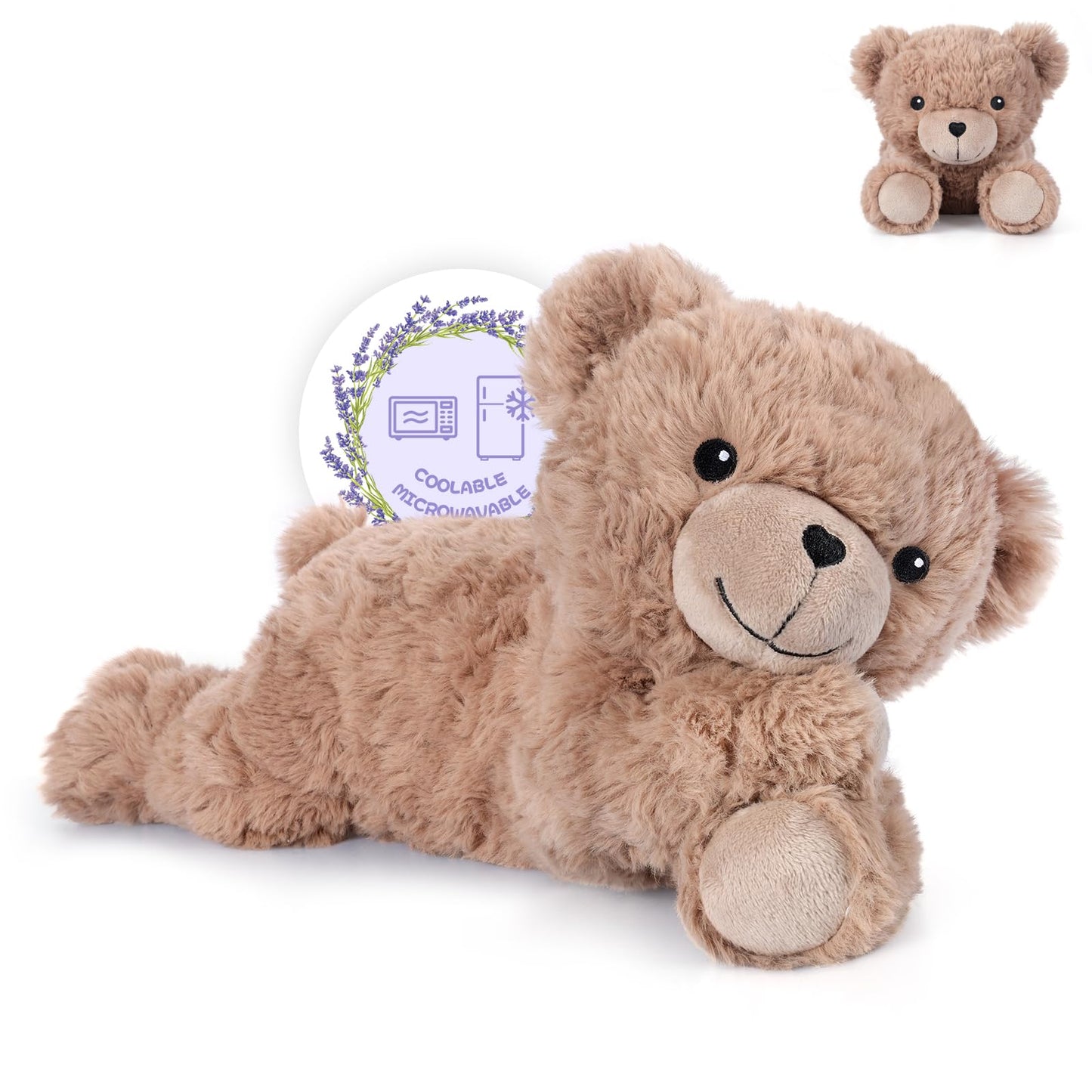 SuzziPals Heatable & Coolable Brown Teddy Bear Heating Pad – Warmth, Comfort, and Gentle Relief