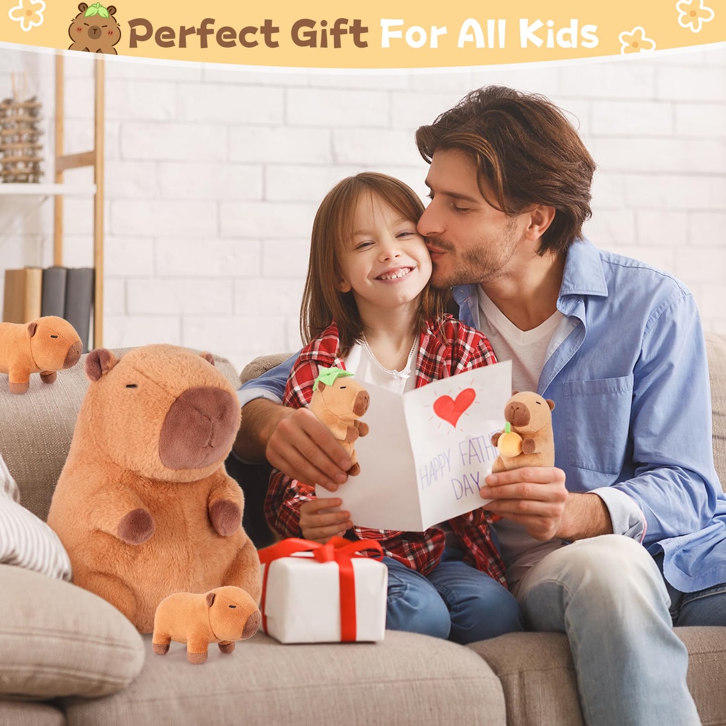 SuzziPals 5-in-1 Capibara Plush Set – Mommy with 4 Babies