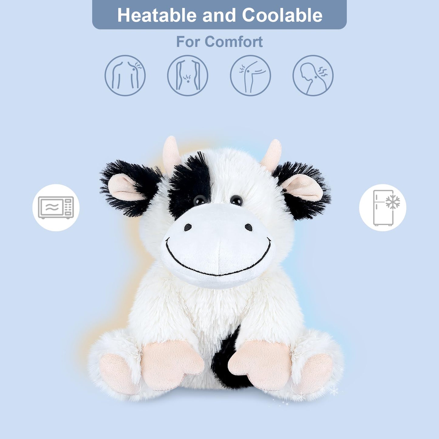 SuzziPals Heatable & Coolable Cow Plush — Lavender Scented Heating Pad for Relaxation
