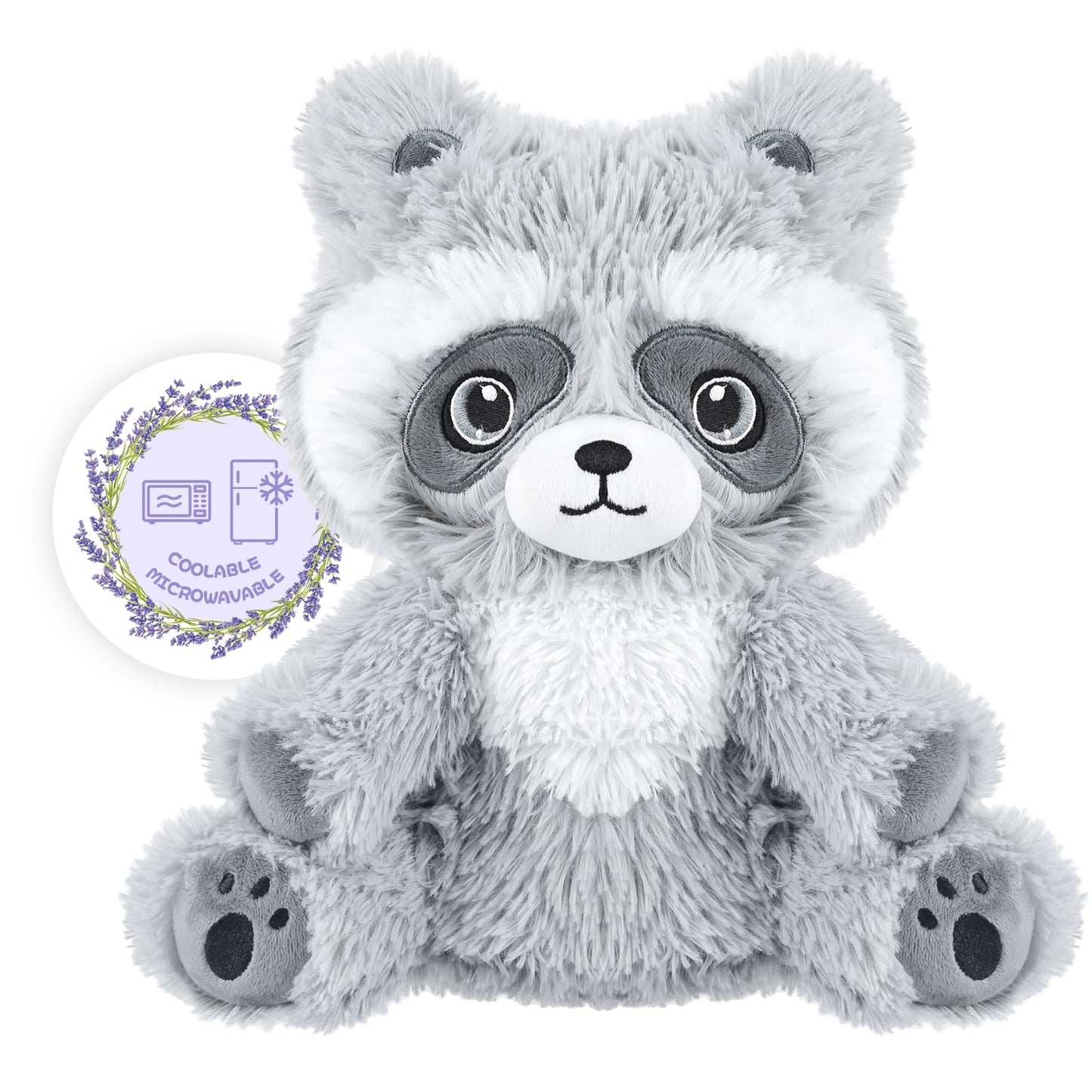 SuzziPals Heatable Raccoon Plush Heating Pad with Lavender Scent