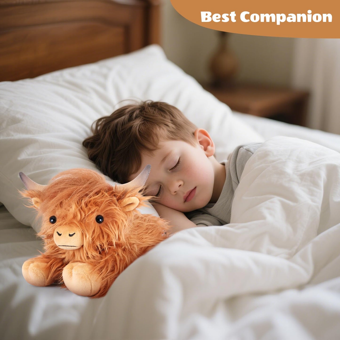 SuzziPals Highland Cow Heatable & Coolable Plush | Heating Pad for Warmth & Comfort