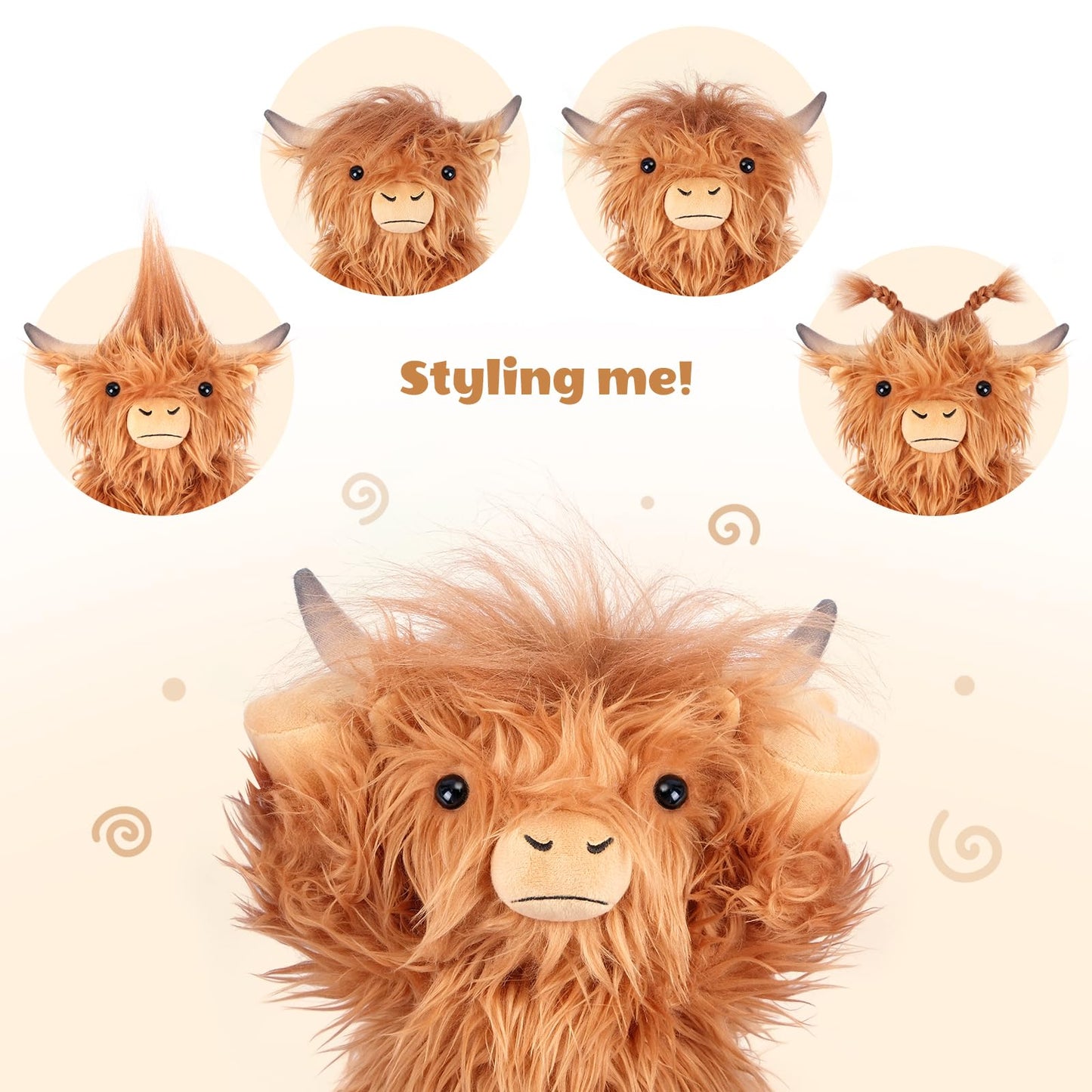 SuzziPals Highland Cow Heatable & Coolable Plush | Heating Pad for Warmth & Comfort