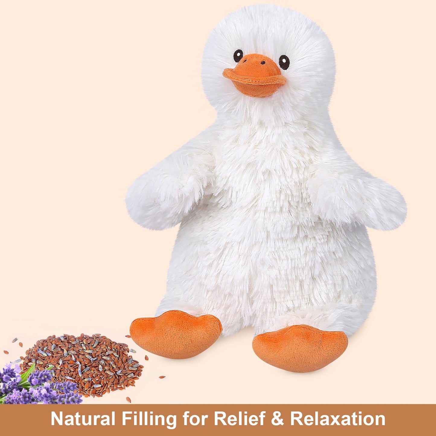 SuzziPals Coolable & Heatable Duck Plush – Microwaveable Heating Pad for Stress Relief
