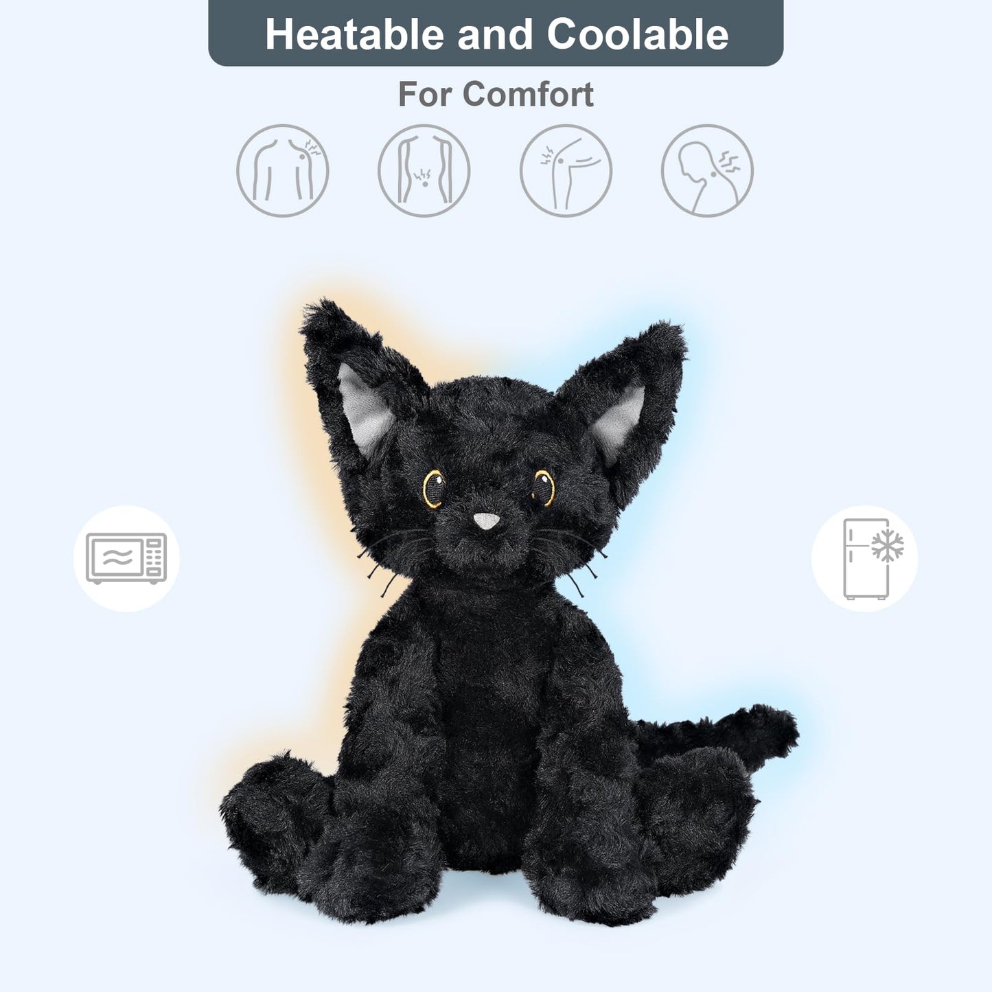 SuzziPals Coolable & Heatable Cat Plush – Microwave Heating Pad with Lavender