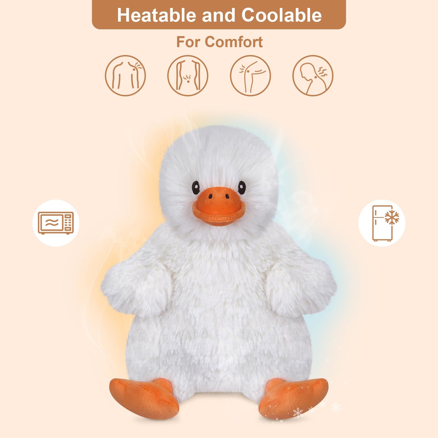 SuzziPals Coolable & Heatable Duck Plush – Microwaveable Heating Pad for Stress Relief