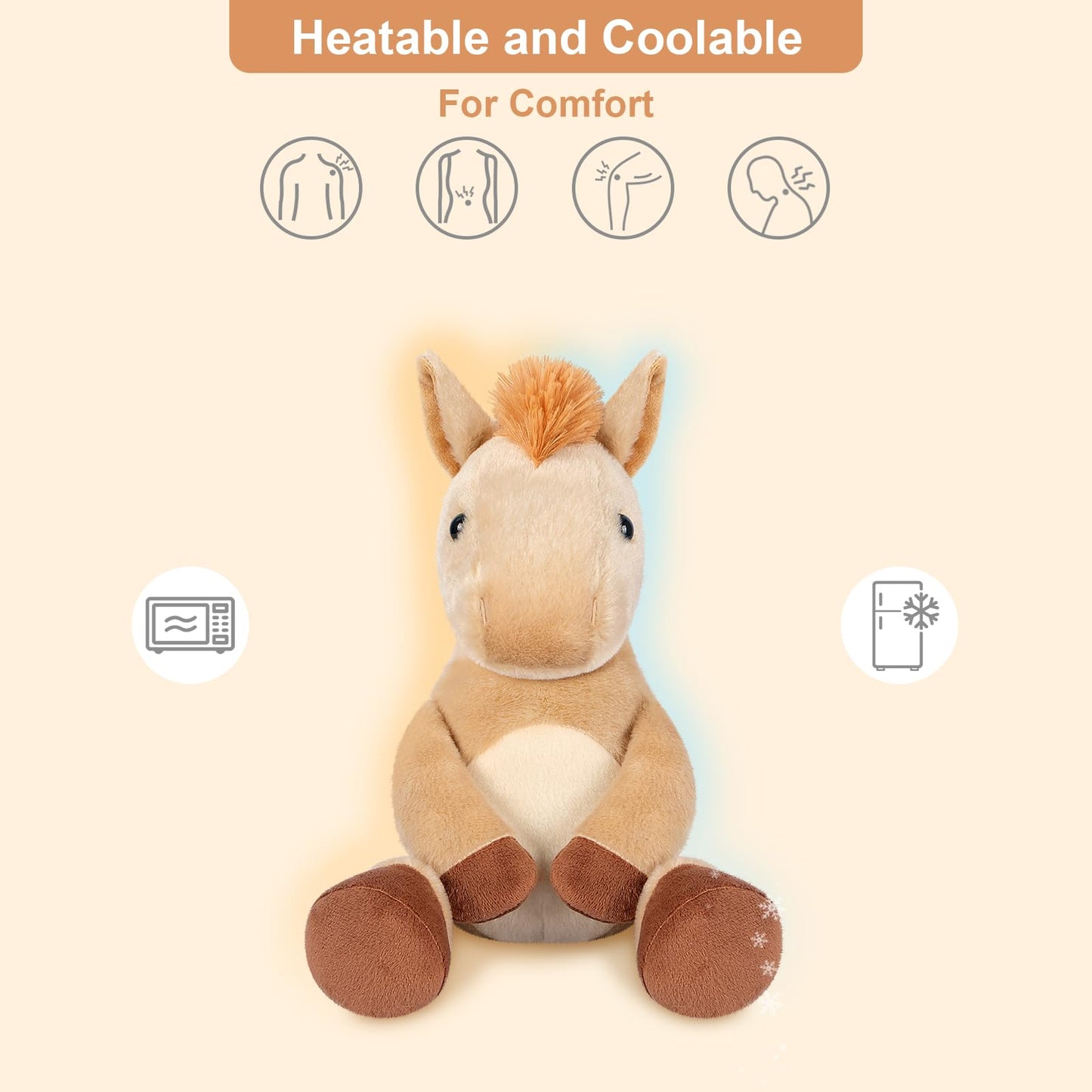SuzziPals Heatable & Coolable Horses Plush — Microwave Heating Pad & Lavender Comfort Toy
