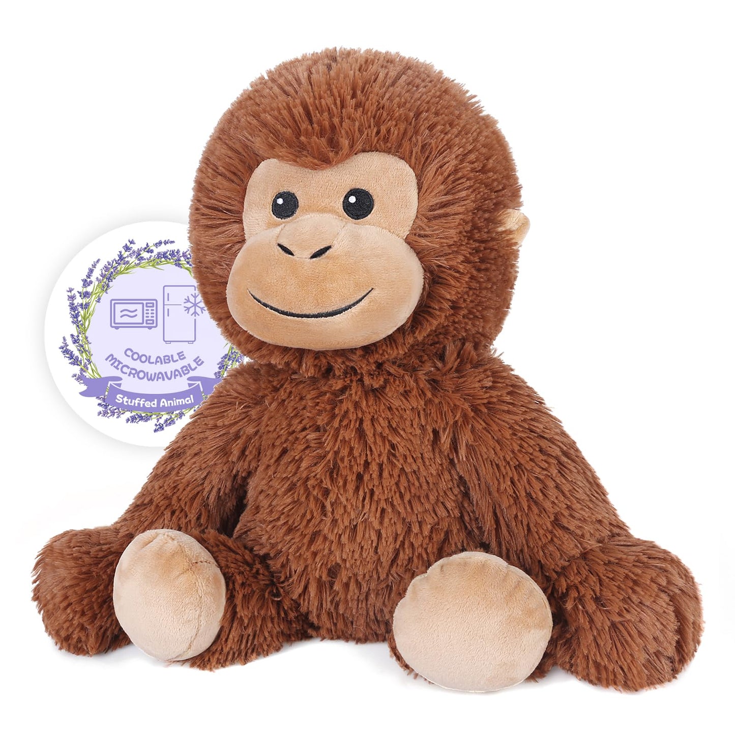 SuzziPals Heatable & Coolable Monkey Plush — Lavender Scented Heating Pad Toy