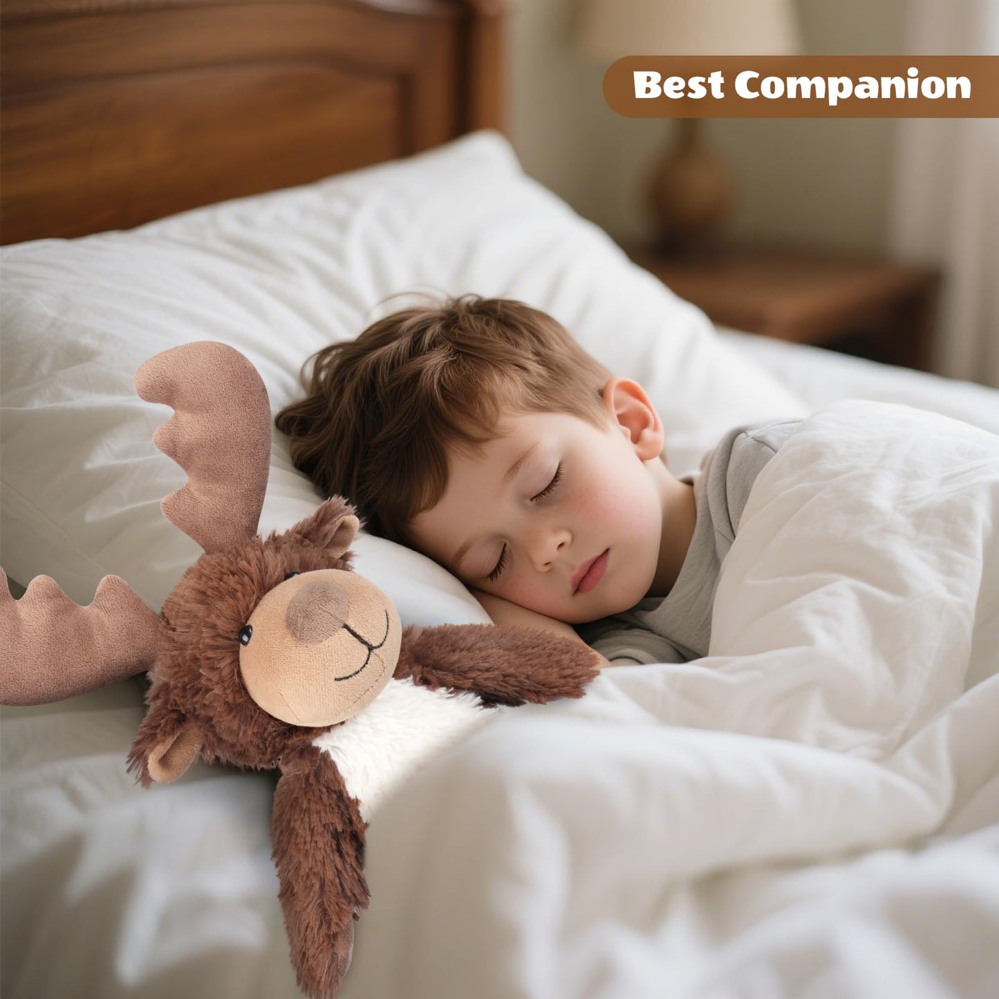 SuzziPals Moose Heating Pad Plush – Microwaveable & Lavender Scent