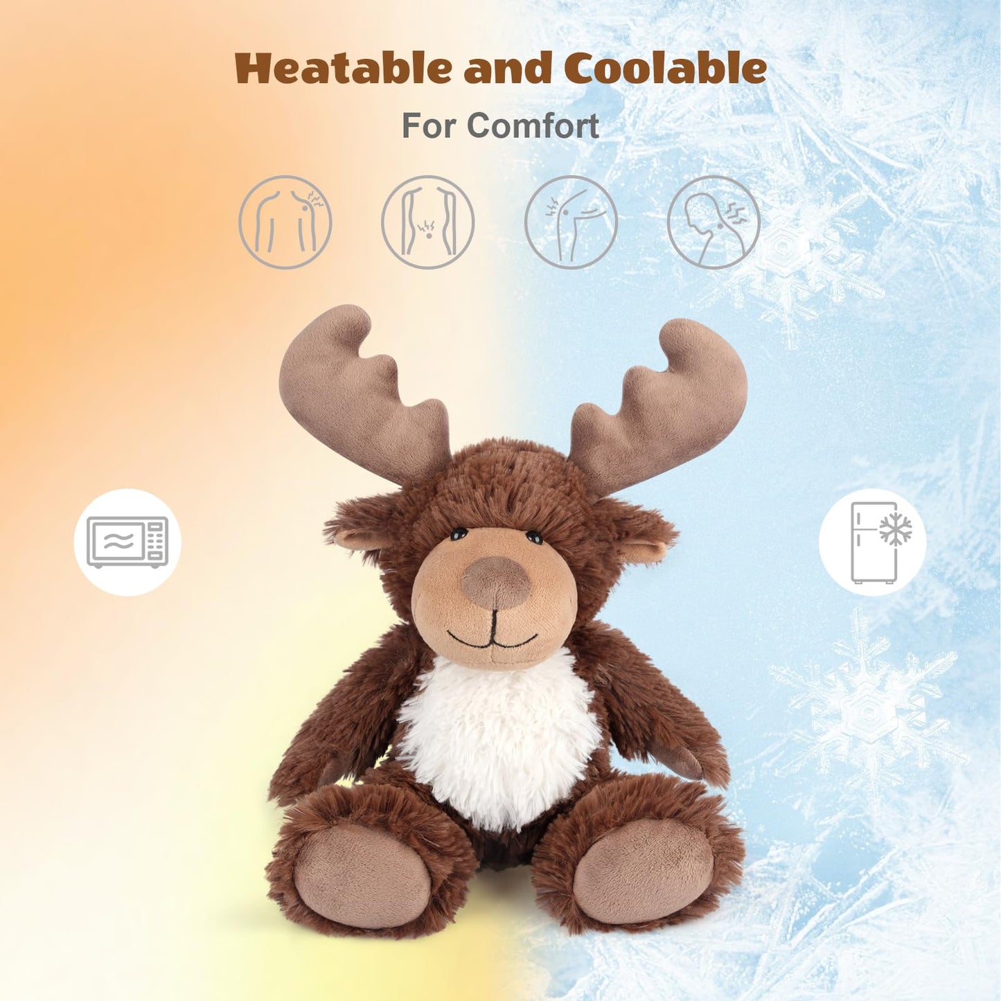 SuzziPals Moose Heating Pad Plush – Microwaveable & Lavender Scent