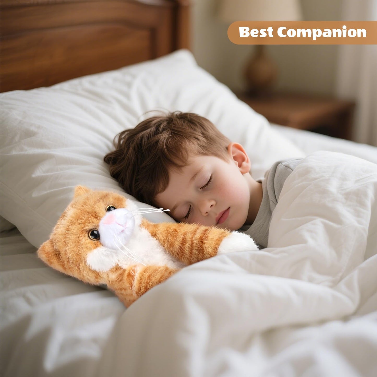 SuzziPals Orange Cat Plush — Heatable & Coolable Heating Pad Toy