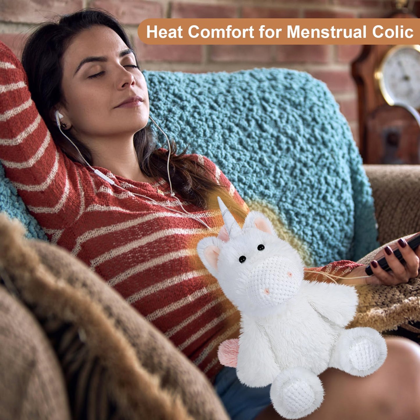 SuzziPals Coolable Warmable Unicorn Plush – Microwavable Heating Pad