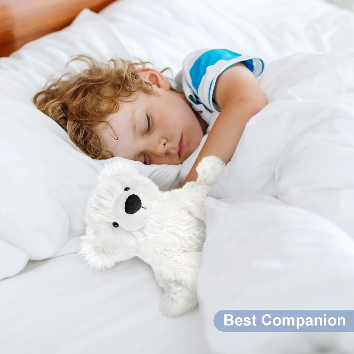 SuzziPals Warming Polar Bear Heating Pad – Microwaveable Lavender Scented Plush Toy for Stress Relief and Cozy Comfort
