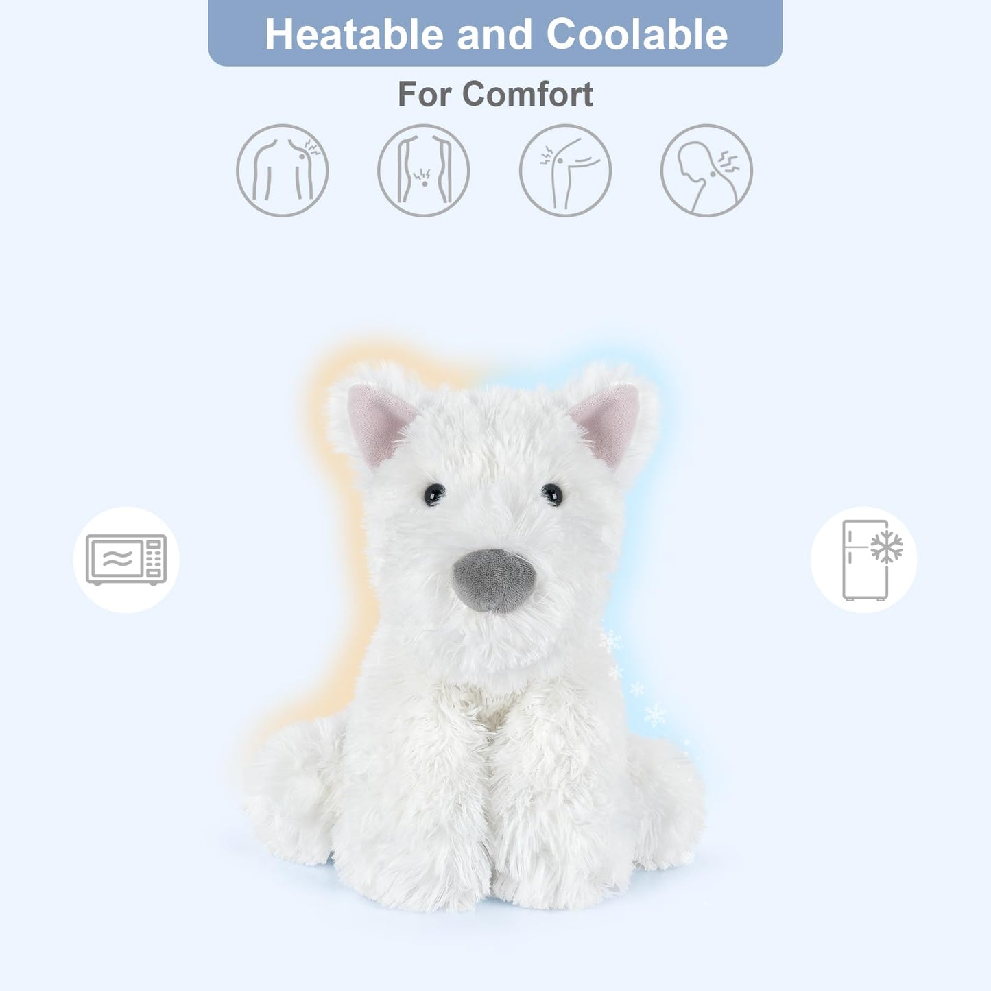 SuzziPals Westie Plush – Heatable & Coolable Microwave Heating Pad with Lavender Scent