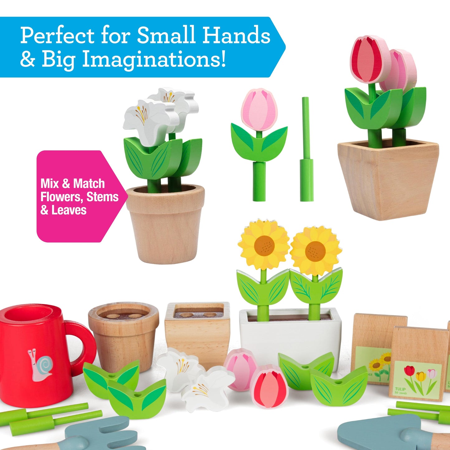 Svan Bloom & Grow Garden Center — Wooden 22-Piece Kids Garden Playset