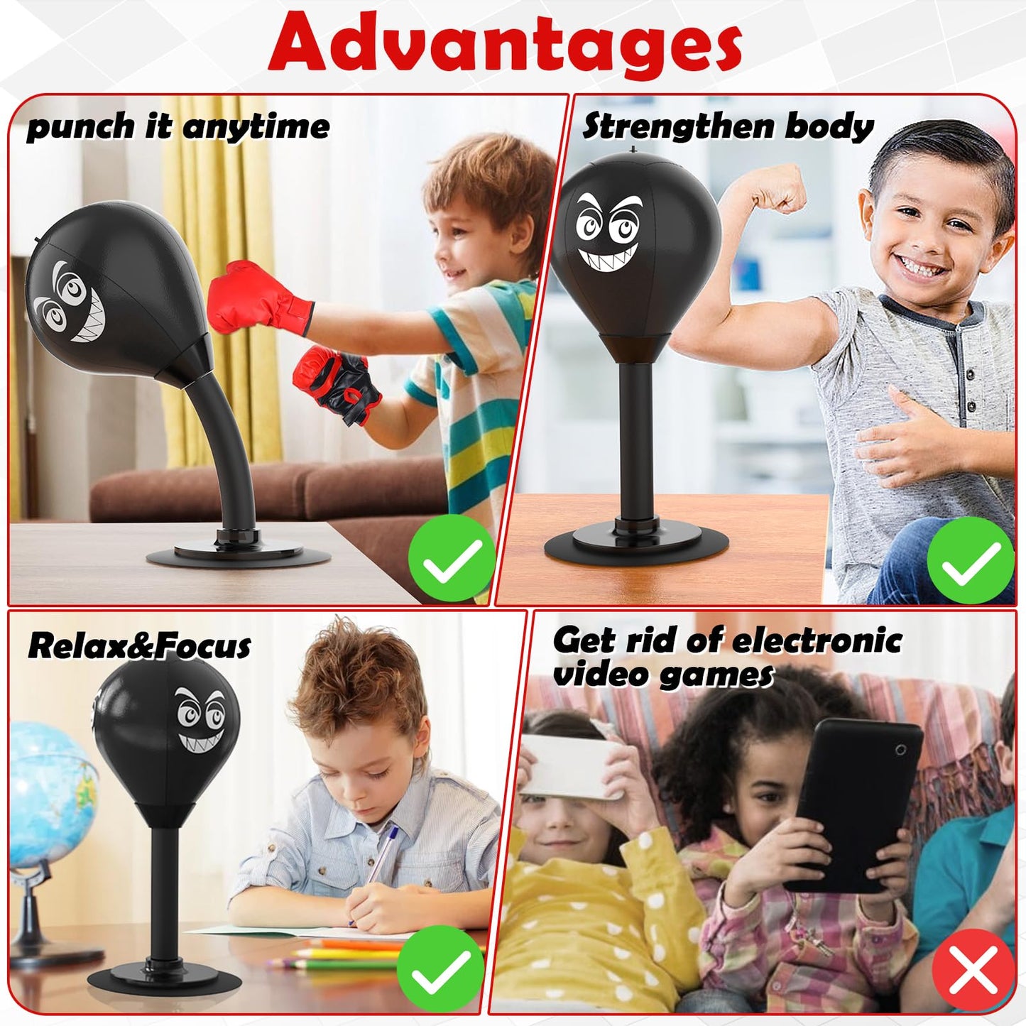 SVANE Desktop Punching Bag with Suction Cup – Stress Relief & Quick Reflex Training