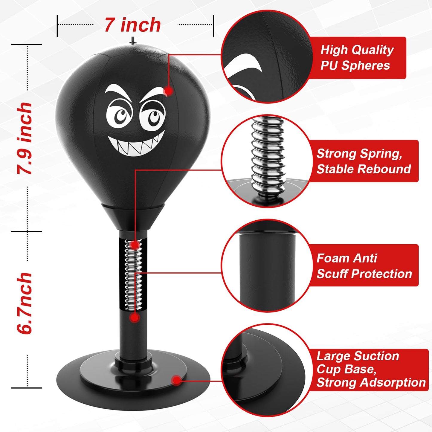 SVANE Desktop Punching Bag with Suction Cup – Stress Relief & Quick Reflex Training