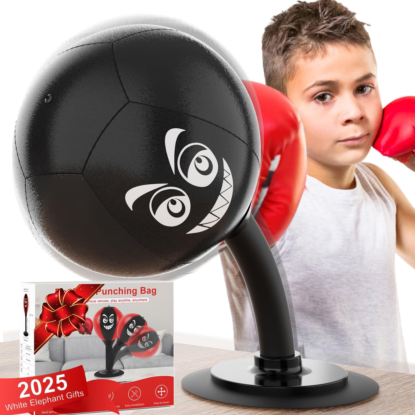 SVANE Desktop Punching Bag with Suction Cup – Stress Relief & Quick Reflex Training