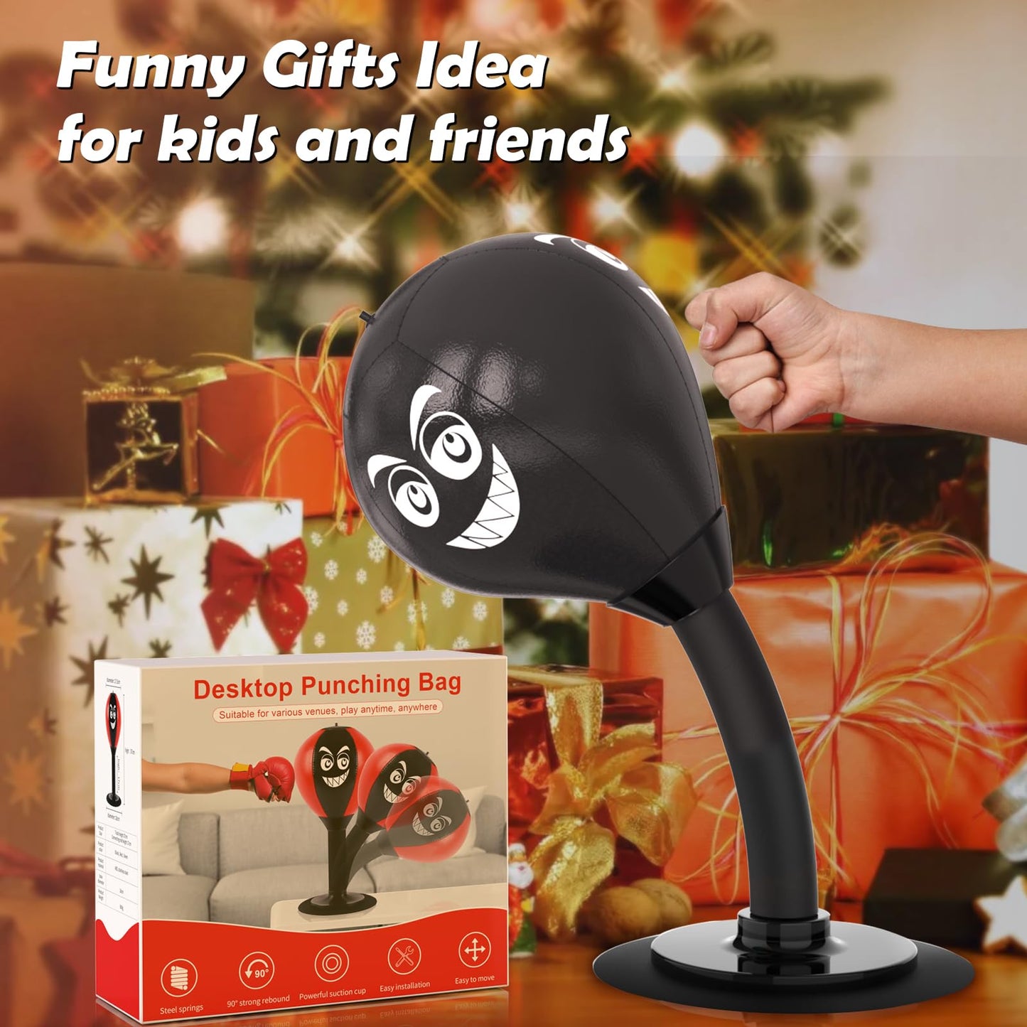SVANE Desktop Punching Bag with Suction Cup – Stress Relief & Quick Reflex Training
