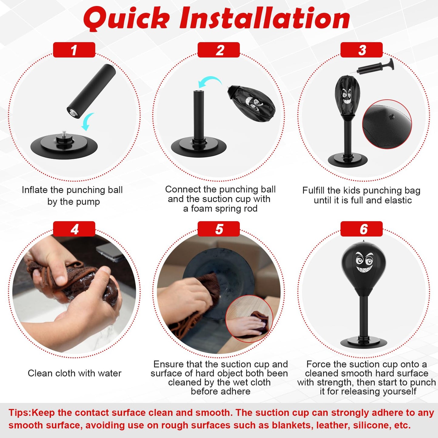 SVANE Desktop Punching Bag with Suction Cup – Stress Relief & Quick Reflex Training