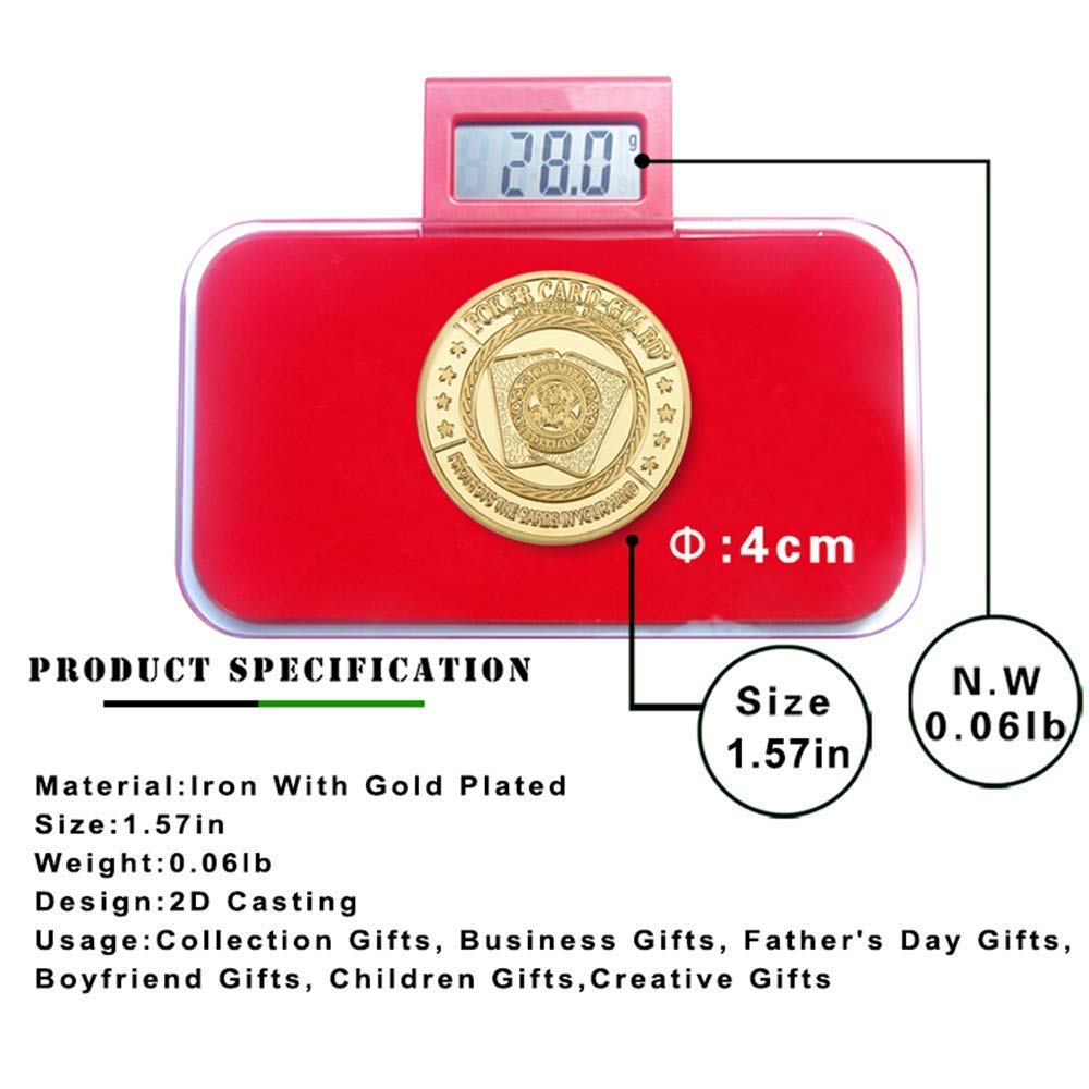 SW Poker Card-Guard Coin with Acrylic Case – Golden Token Chips for Table Games, Collectible Gift for Husband, Father, Friends